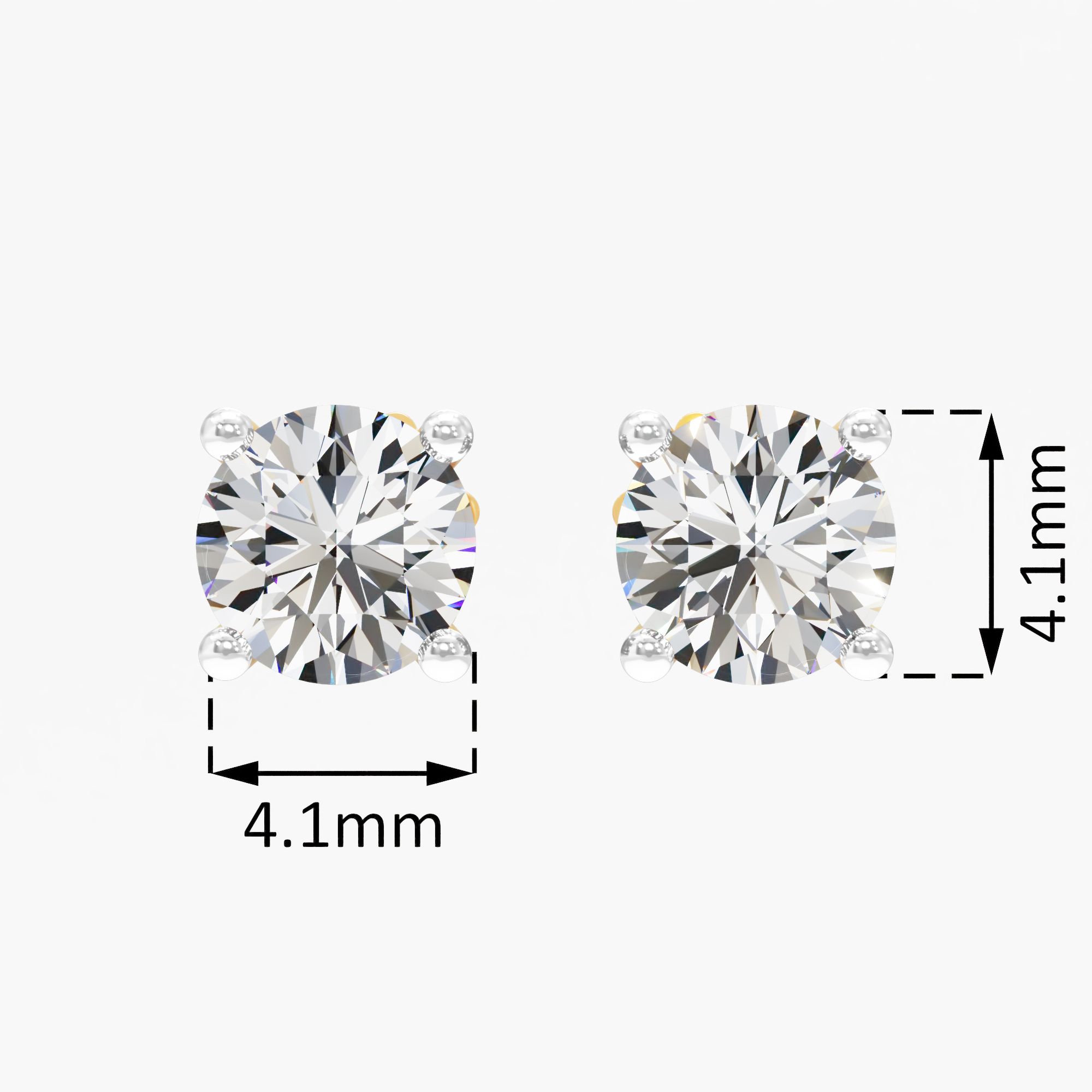 Nivara Dusk Solitaire Stud Earring 9k Yellow Gold Round 0.50ct in 9KT Yellow Gold (Diamond Quality: FG-VVS VS)