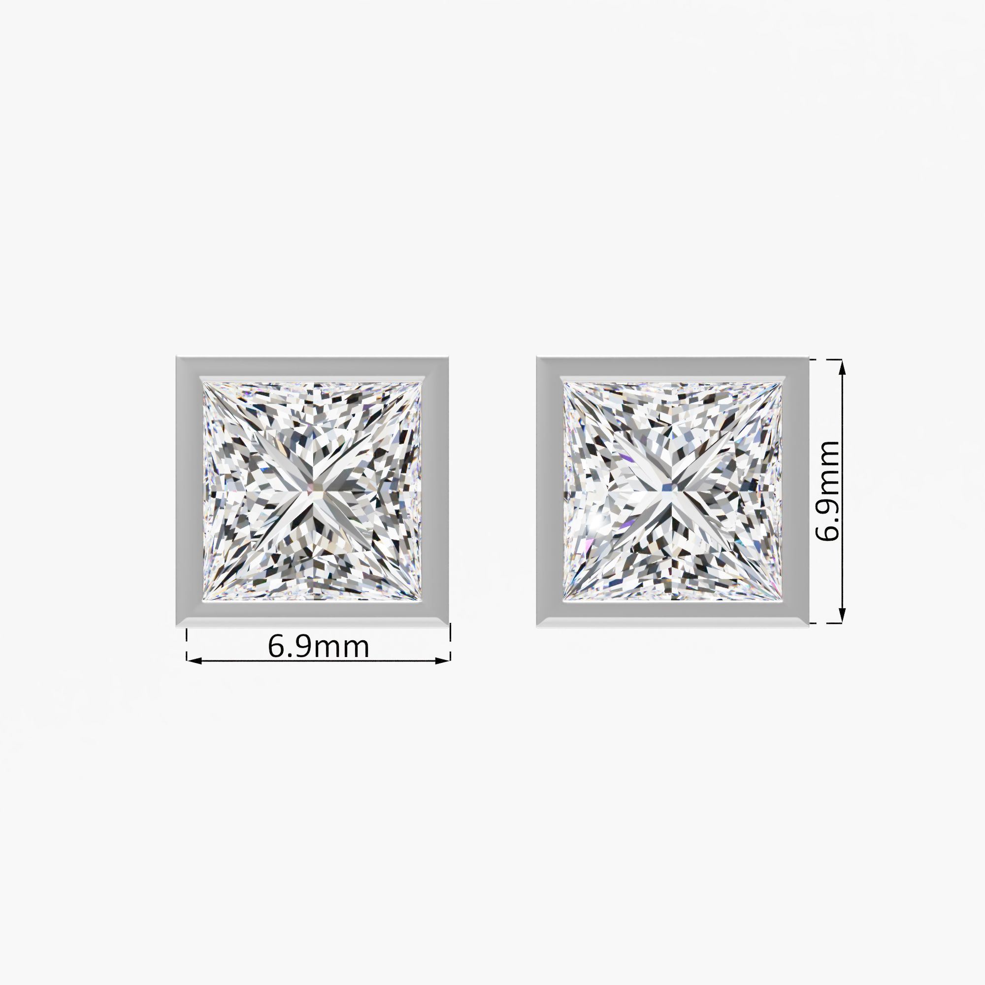 Lily Belle Solitaire Stud Earring 9k Yellow Gold Princess 0.50ct