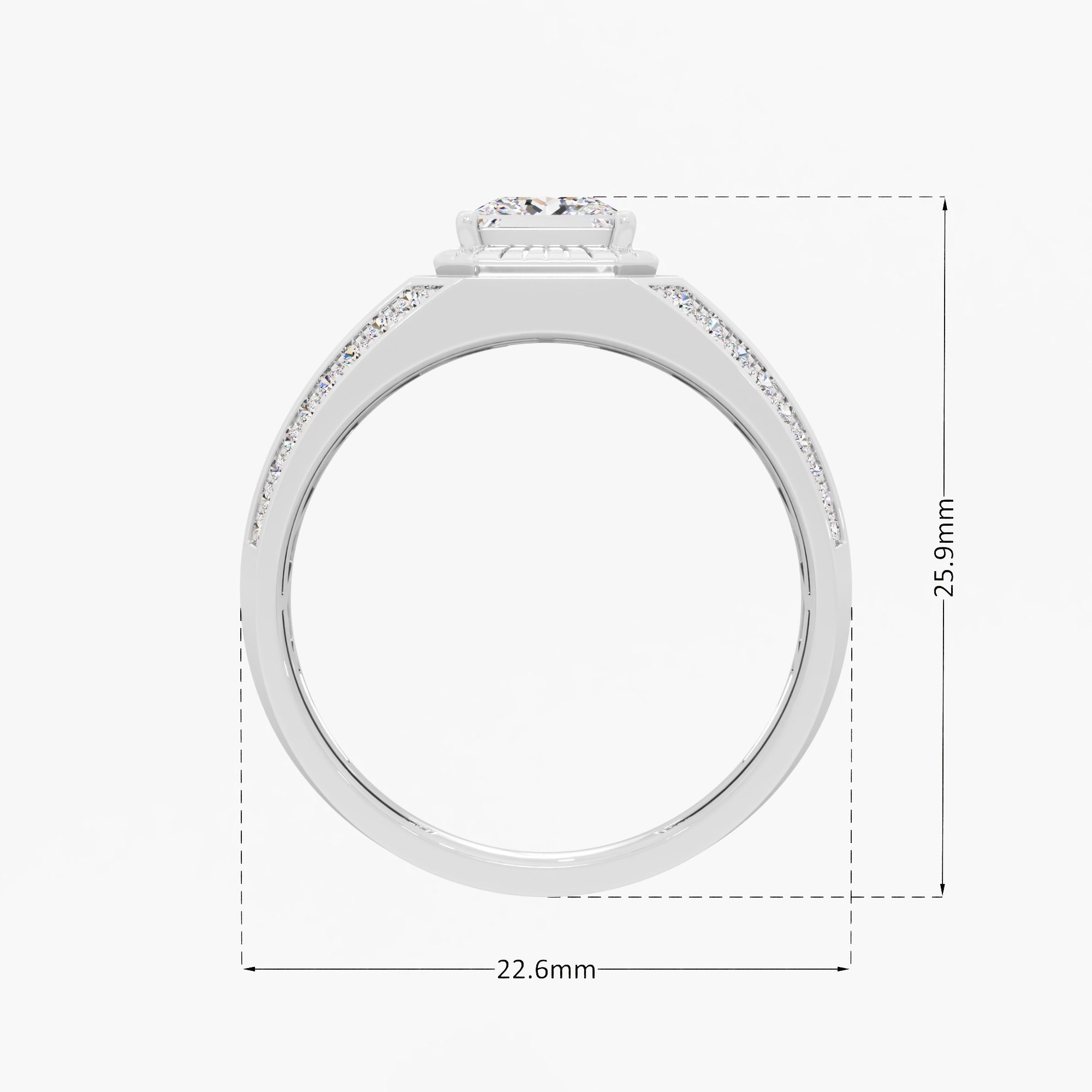 Powerframe Royale Diamond Ring in 18KT White Gold (Diamond Quality: FG-VVS VS)