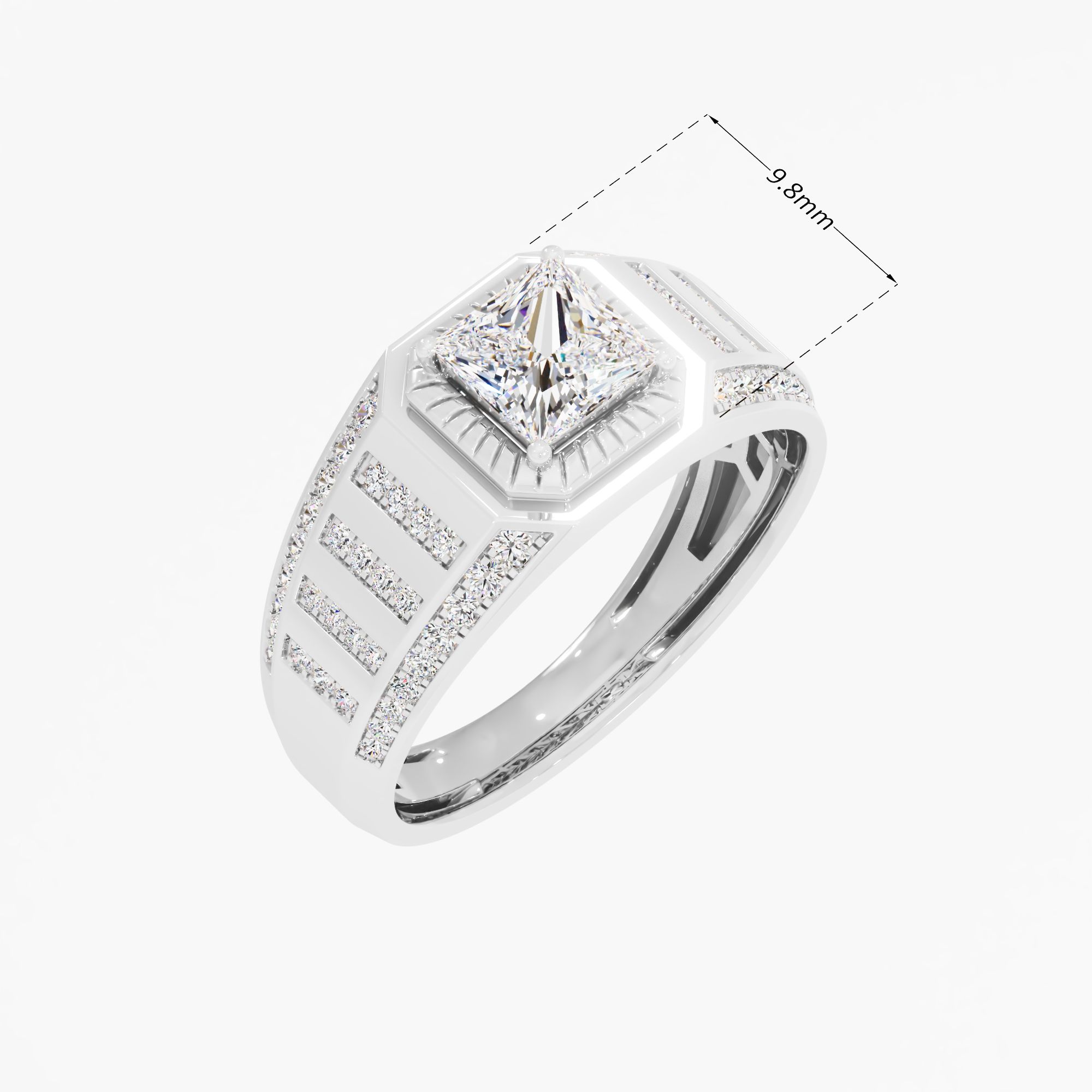 Powerframe Royale Diamond Ring in 18KT White Gold (Diamond Quality: FG-VVS VS)