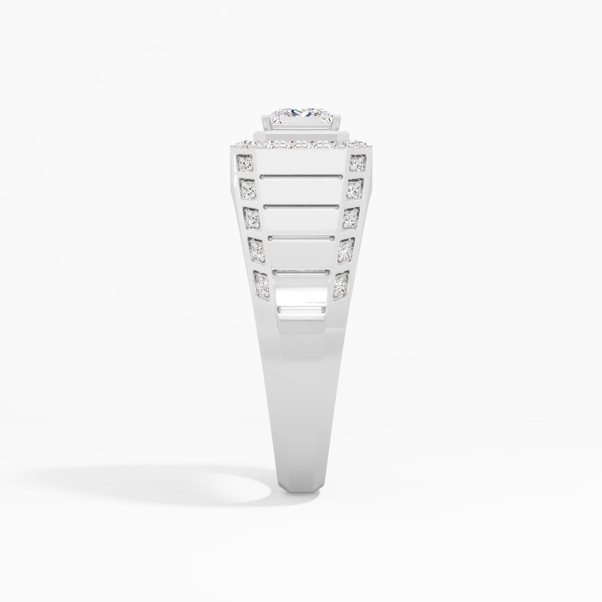 Strateline Quadro Halo Ring in 18KT White Gold (Diamond Quality: FG-VVS VS)