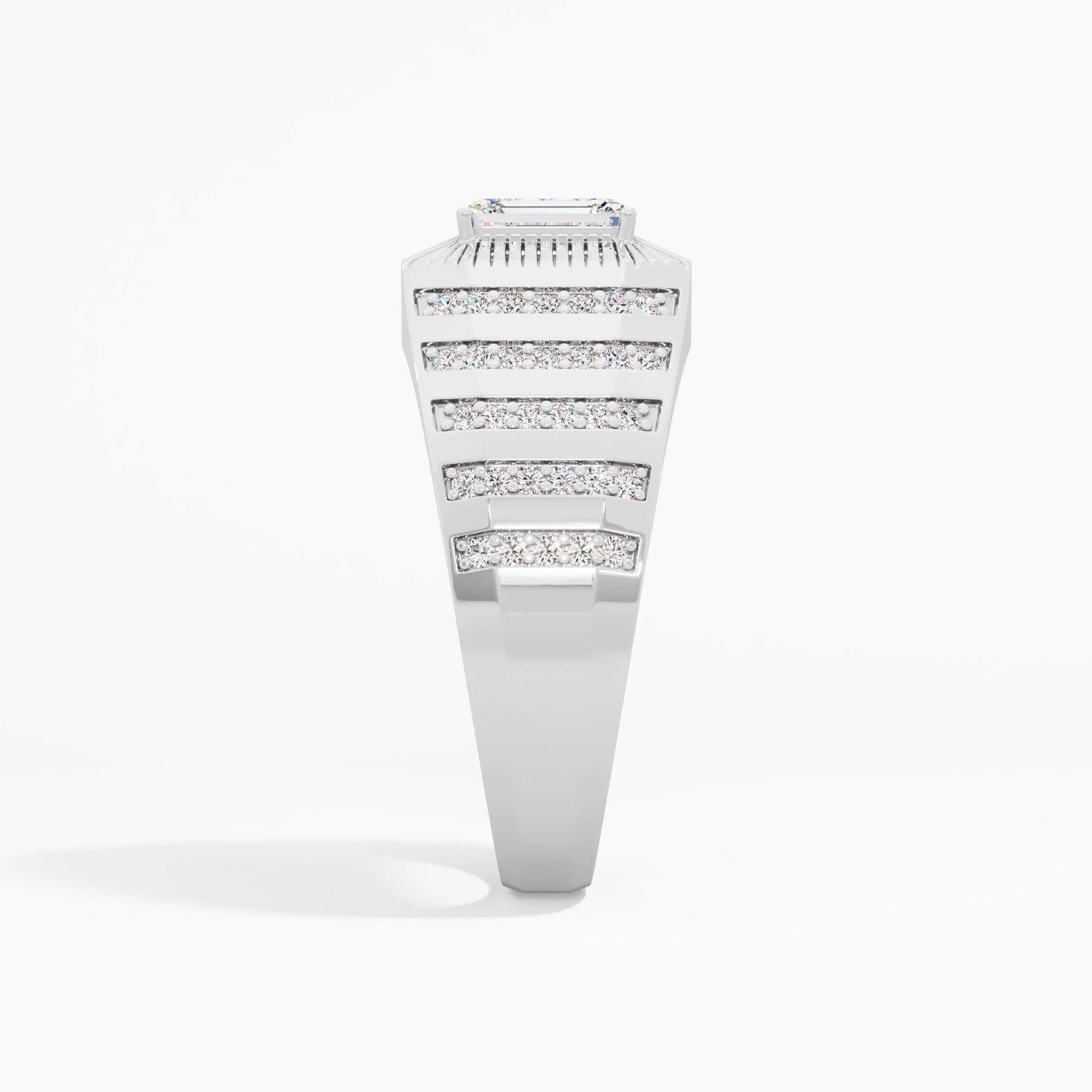 Sunburst Diamond Ring in 9KT White Gold (Diamond Quality: FG-VVS VS)
