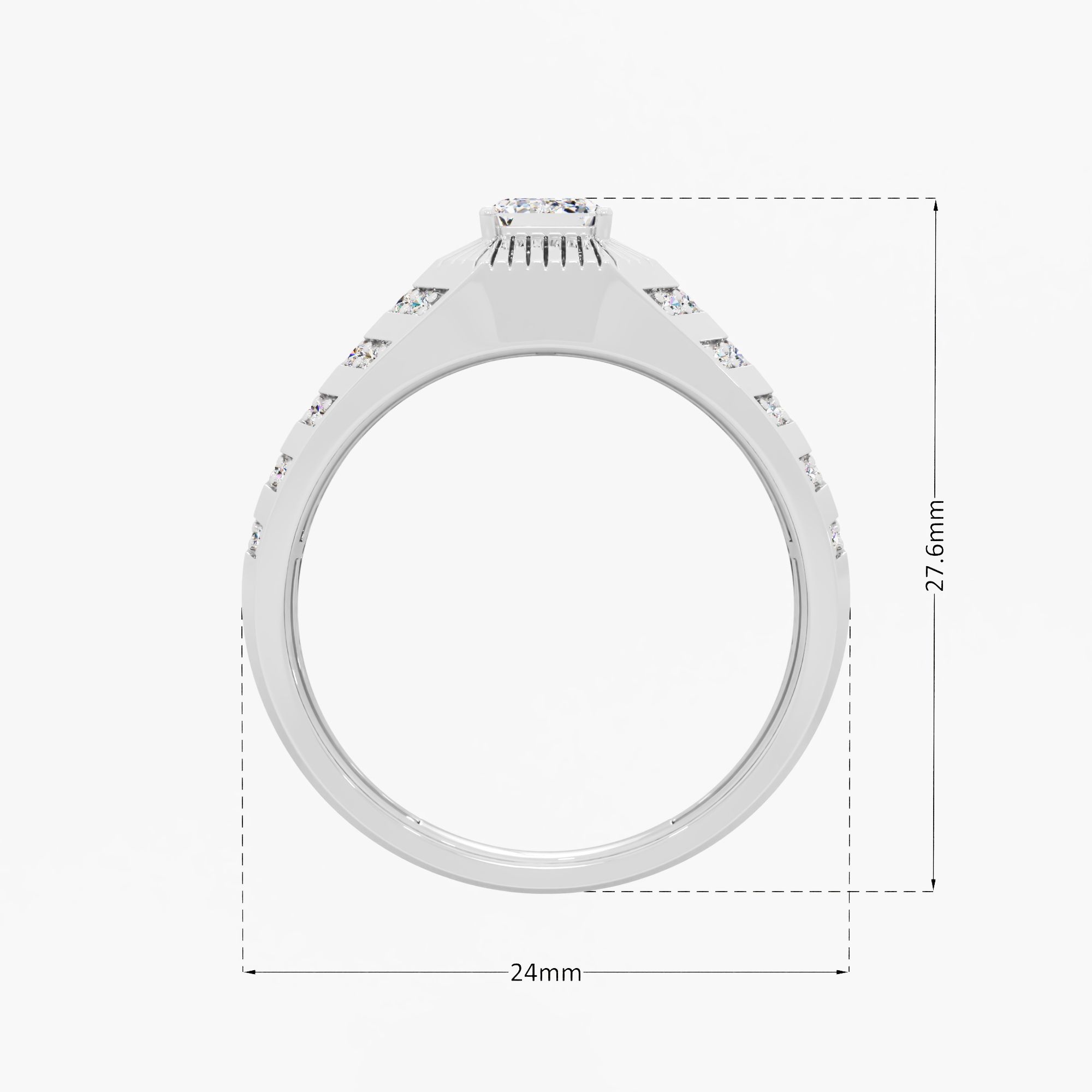 Sunburst Diamond Ring in 9KT White Gold (Diamond Quality: FG-VVS VS)
