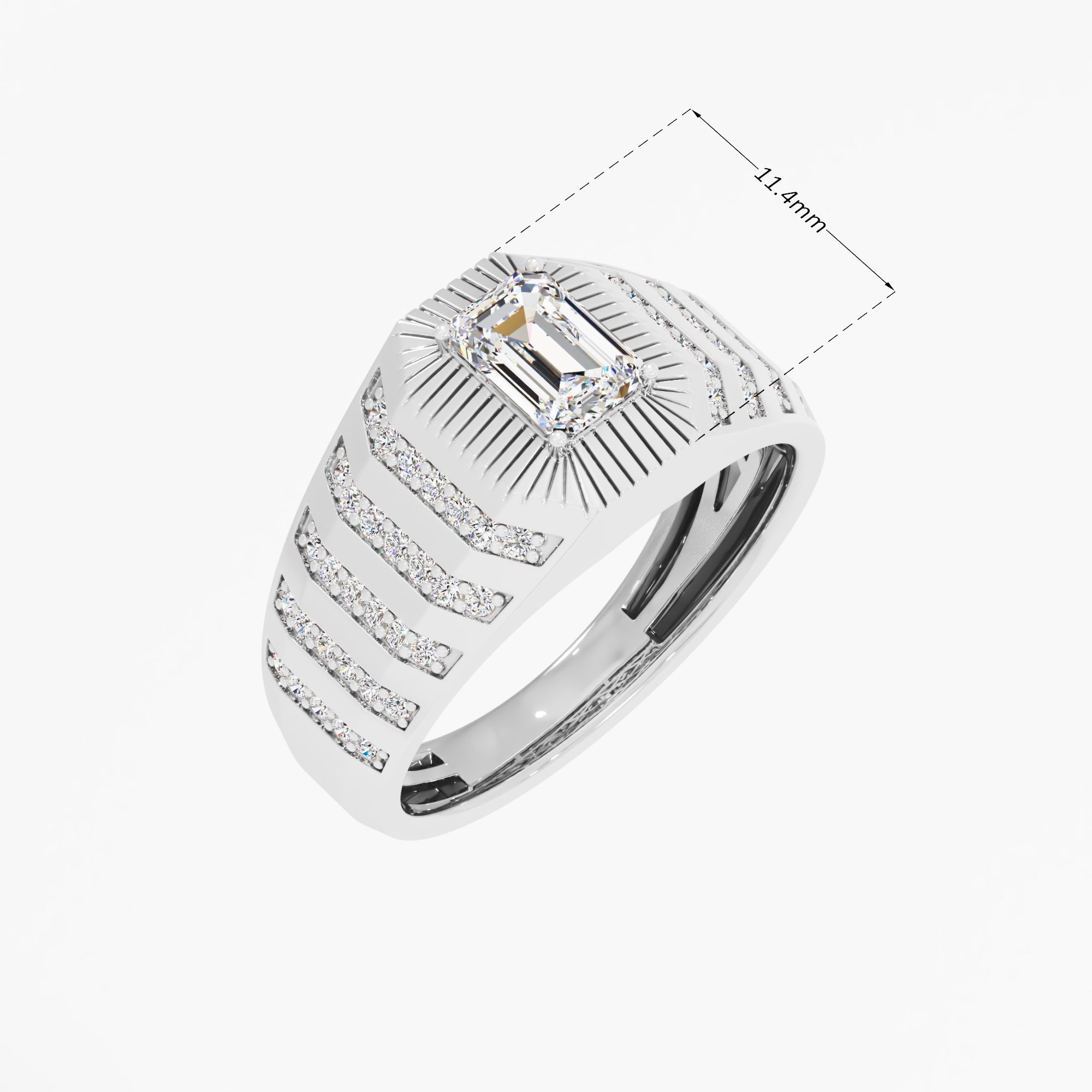 Sunburst Diamond Ring in 9KT White Gold (Diamond Quality: FG-VVS VS)