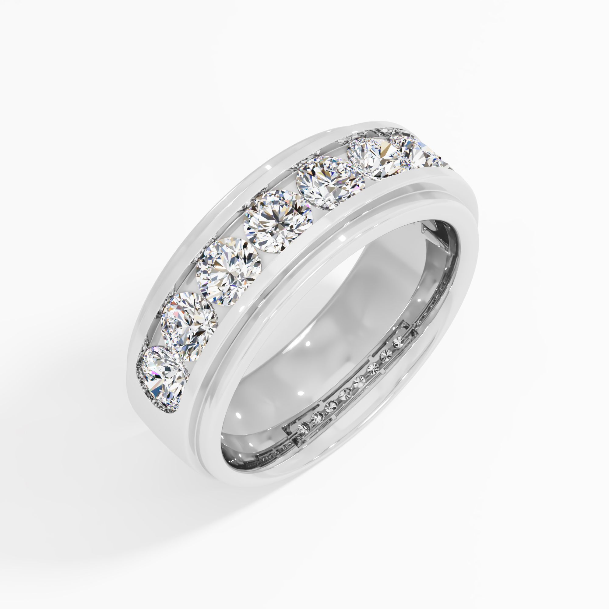 Orion Channel Eternity Band in 14KT White Gold (Diamond Quality: FG-VVS VS)