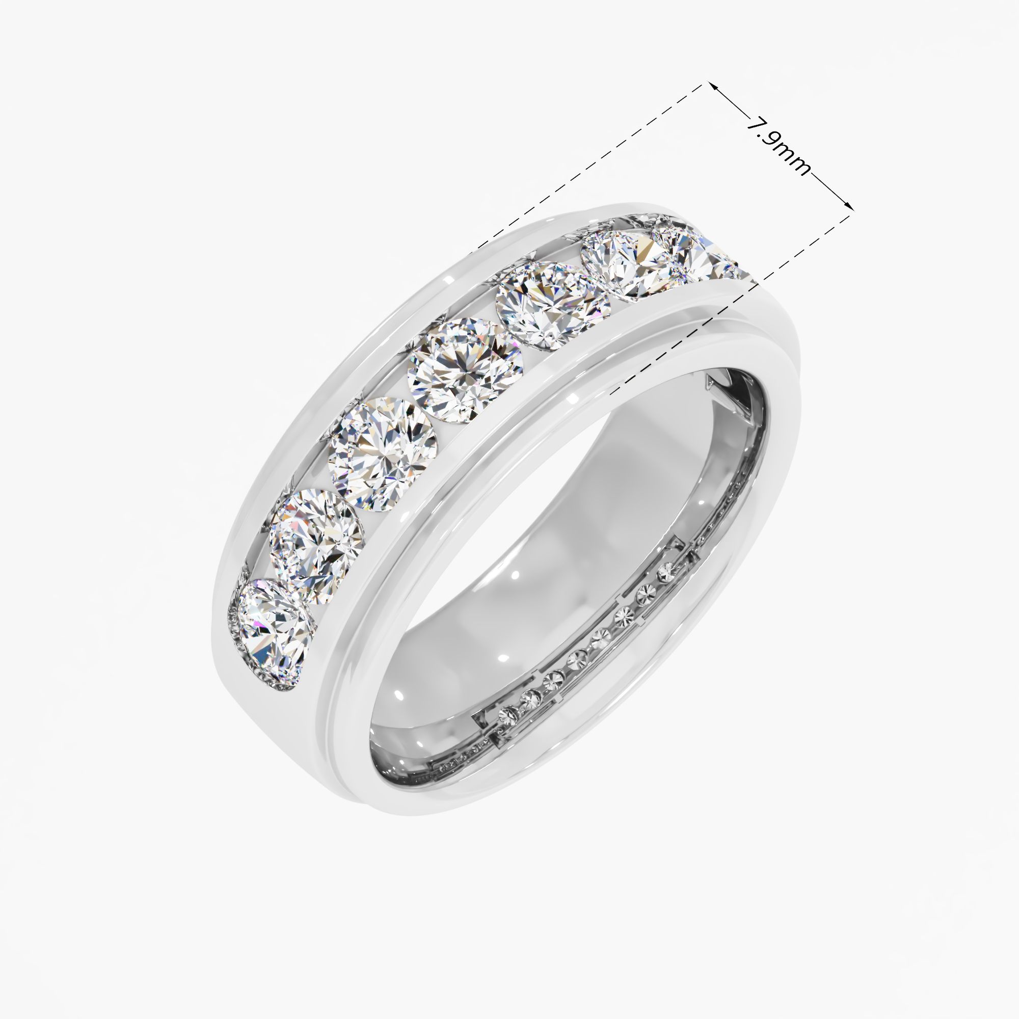 Orion Channel Eternity Band in 14KT White Gold (Diamond Quality: FG-VVS VS)