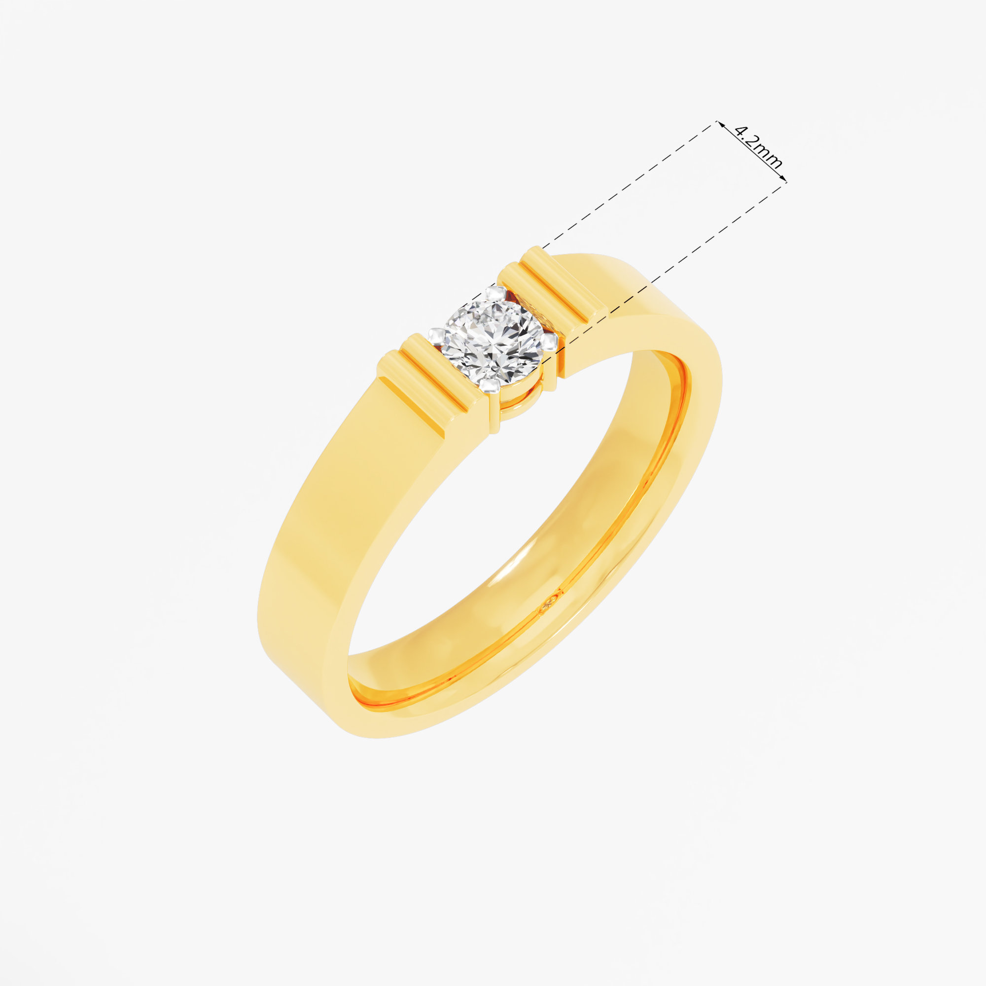 Sharp Edge Men's Diamond Ring in 9KT Yellow Gold (Diamond Quality: FG ...