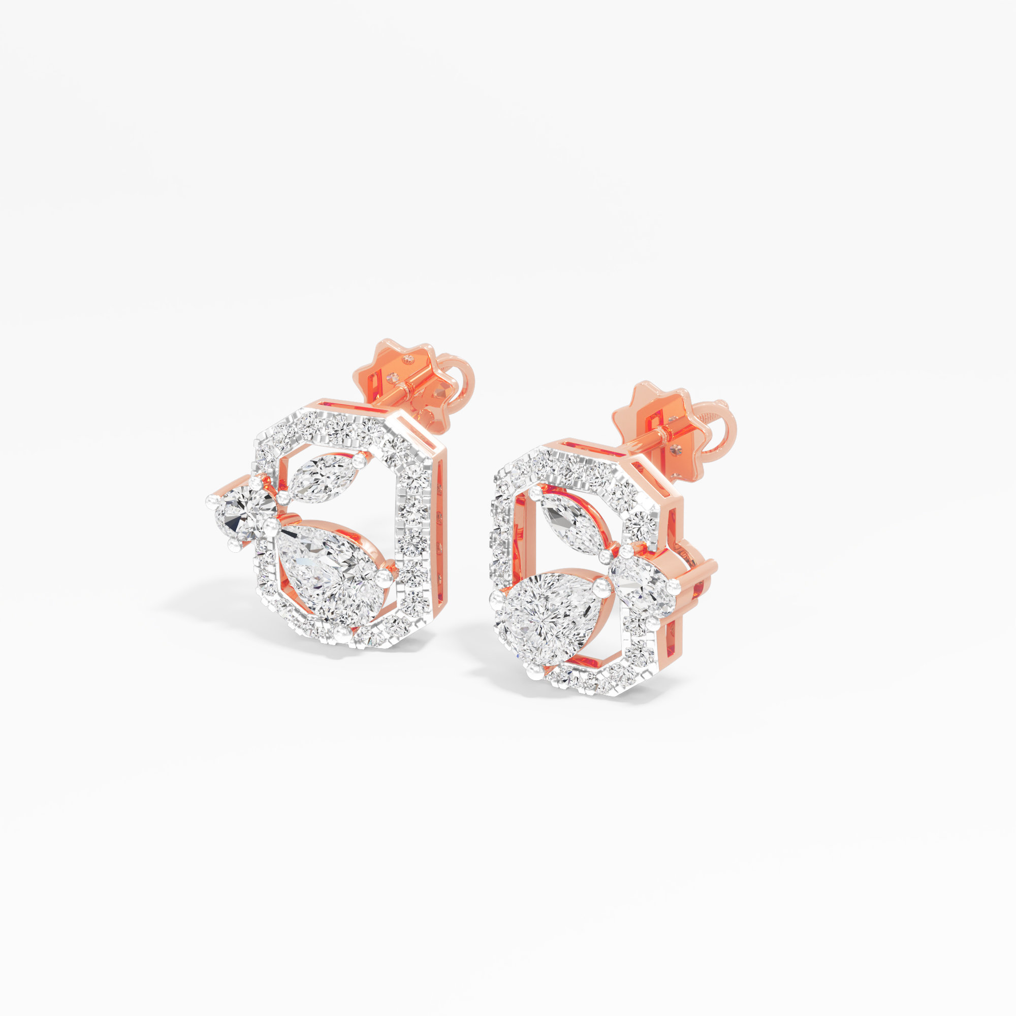 Crystal Crest Stud Earrings