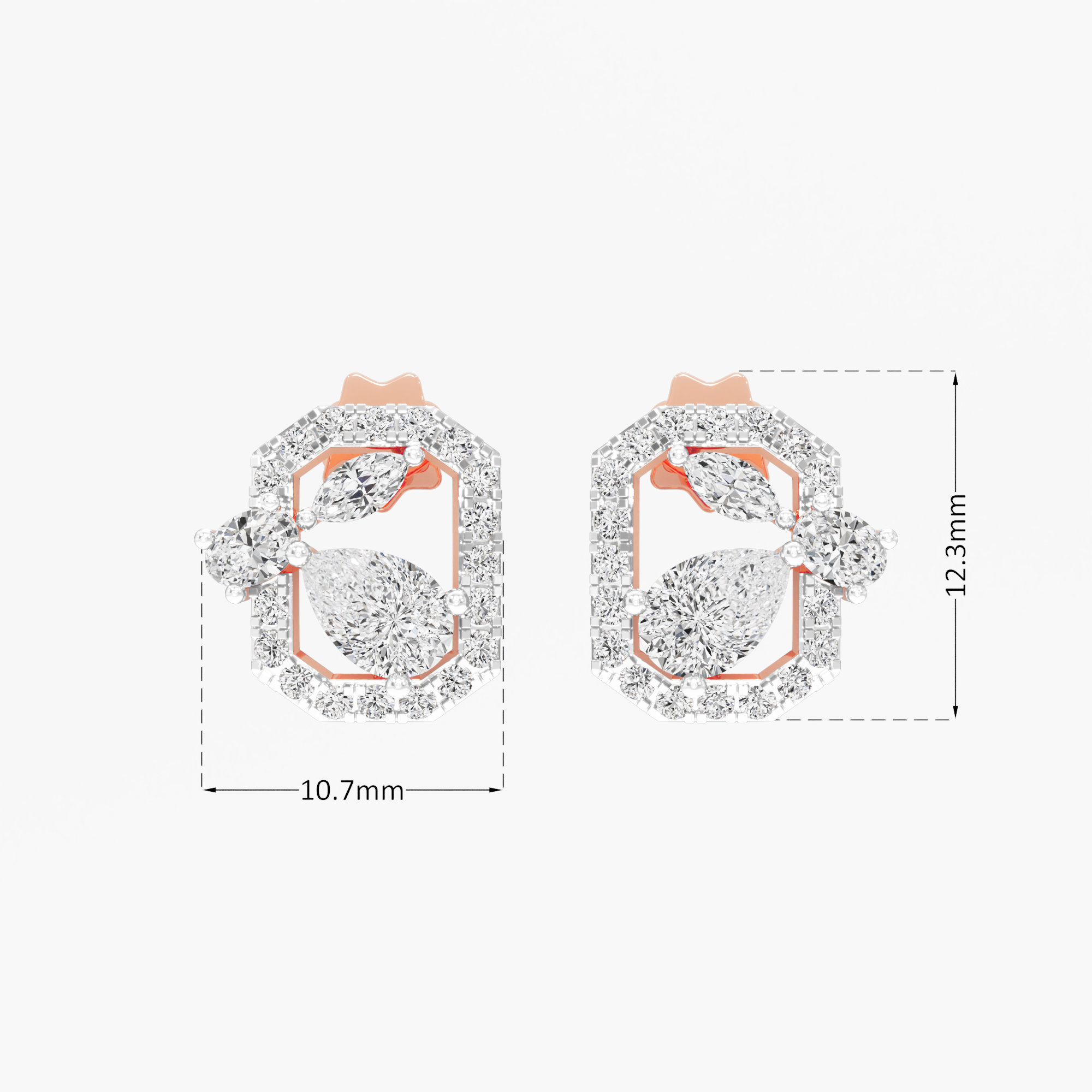 Crystal Crest Stud Earrings
