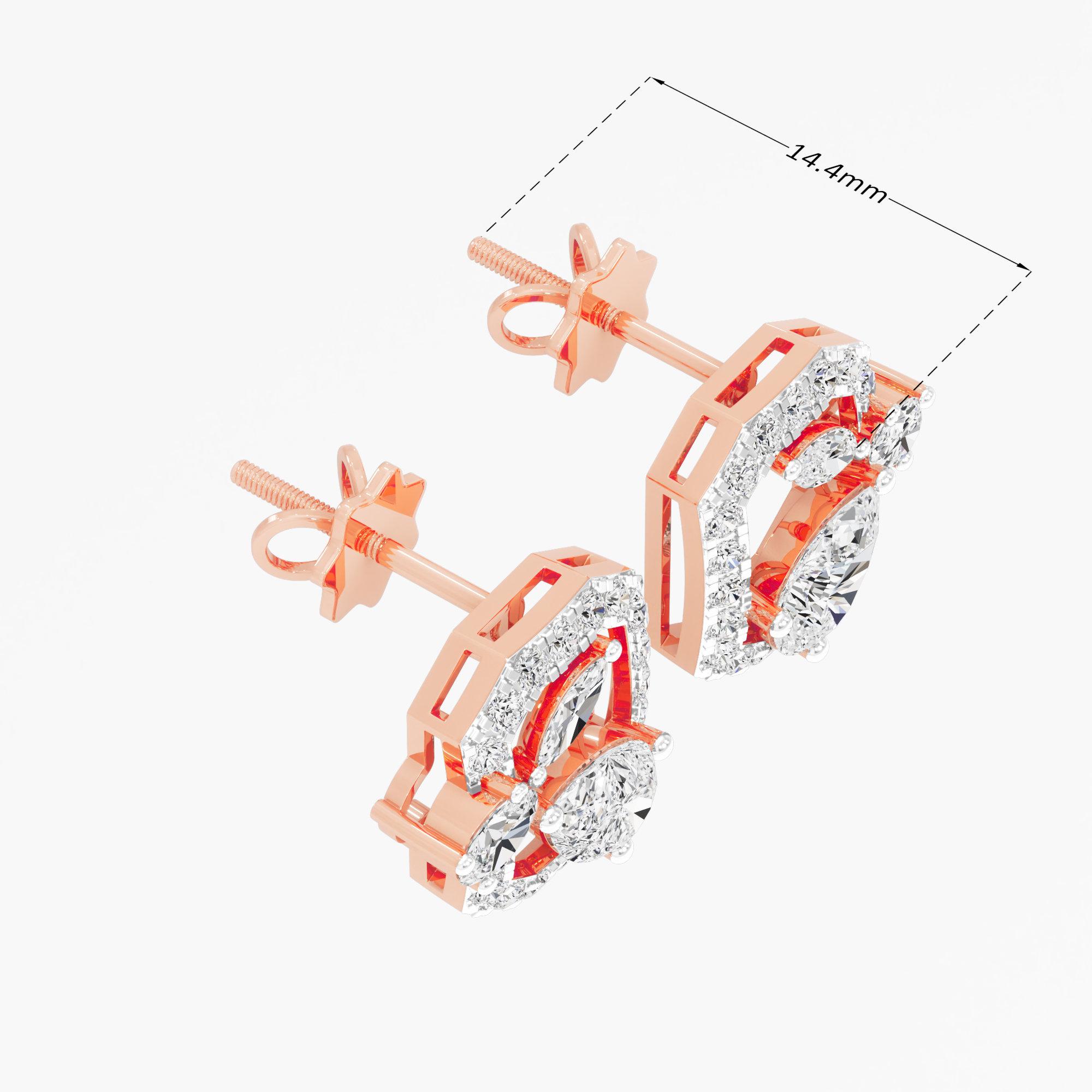 Crystal Crest Stud Earrings