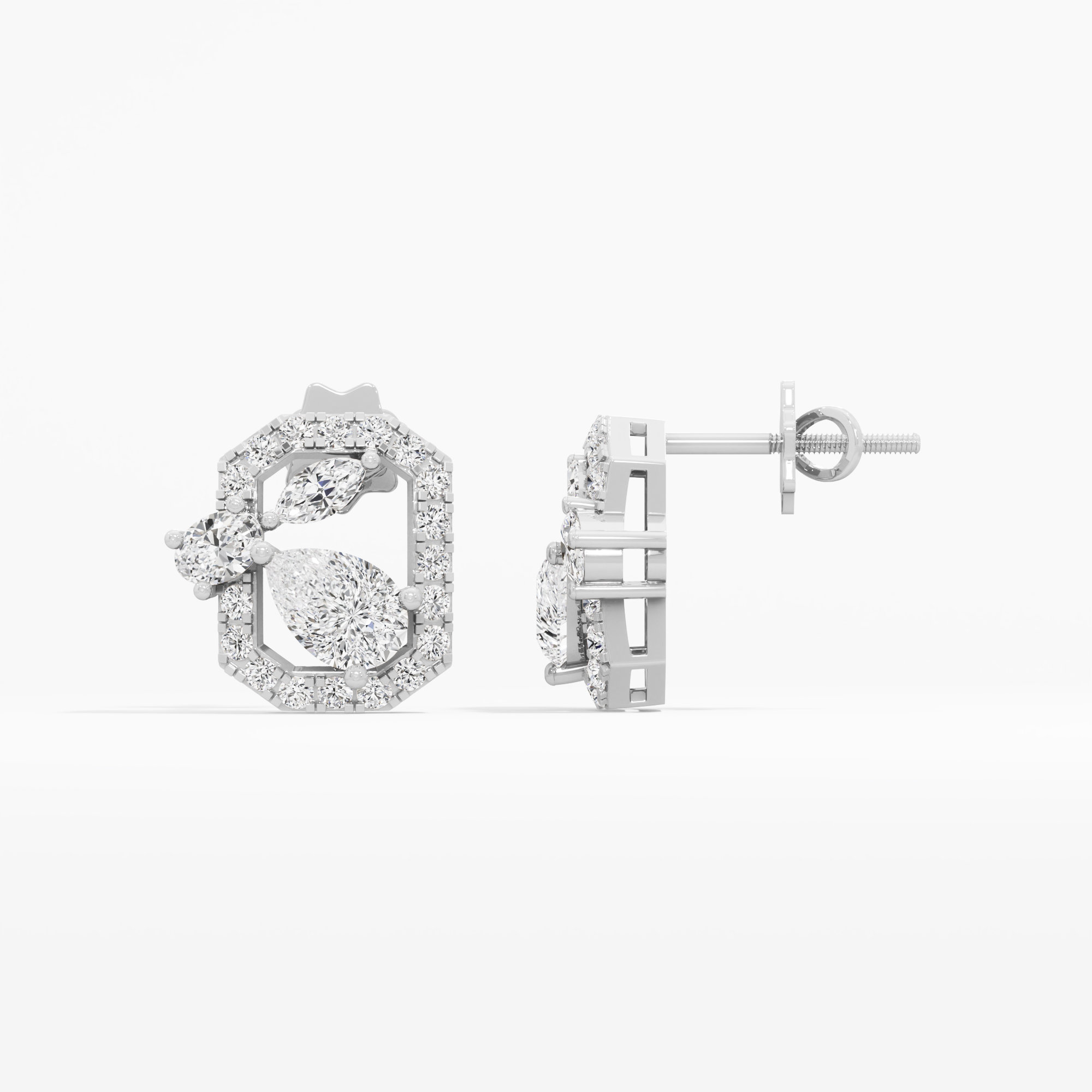 Crystal Crest Stud Earrings