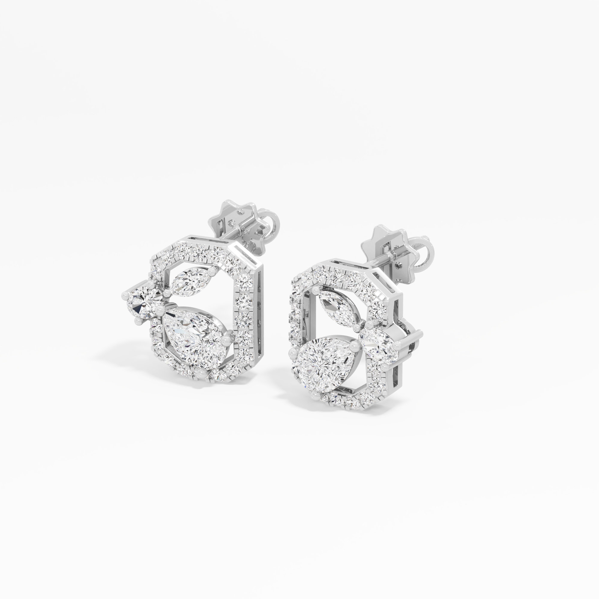 Crystal Crest Stud Earrings