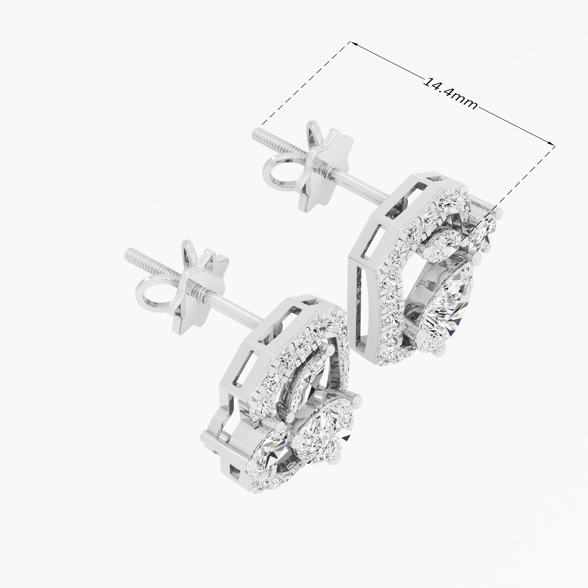 Crystal Crest Stud Earrings