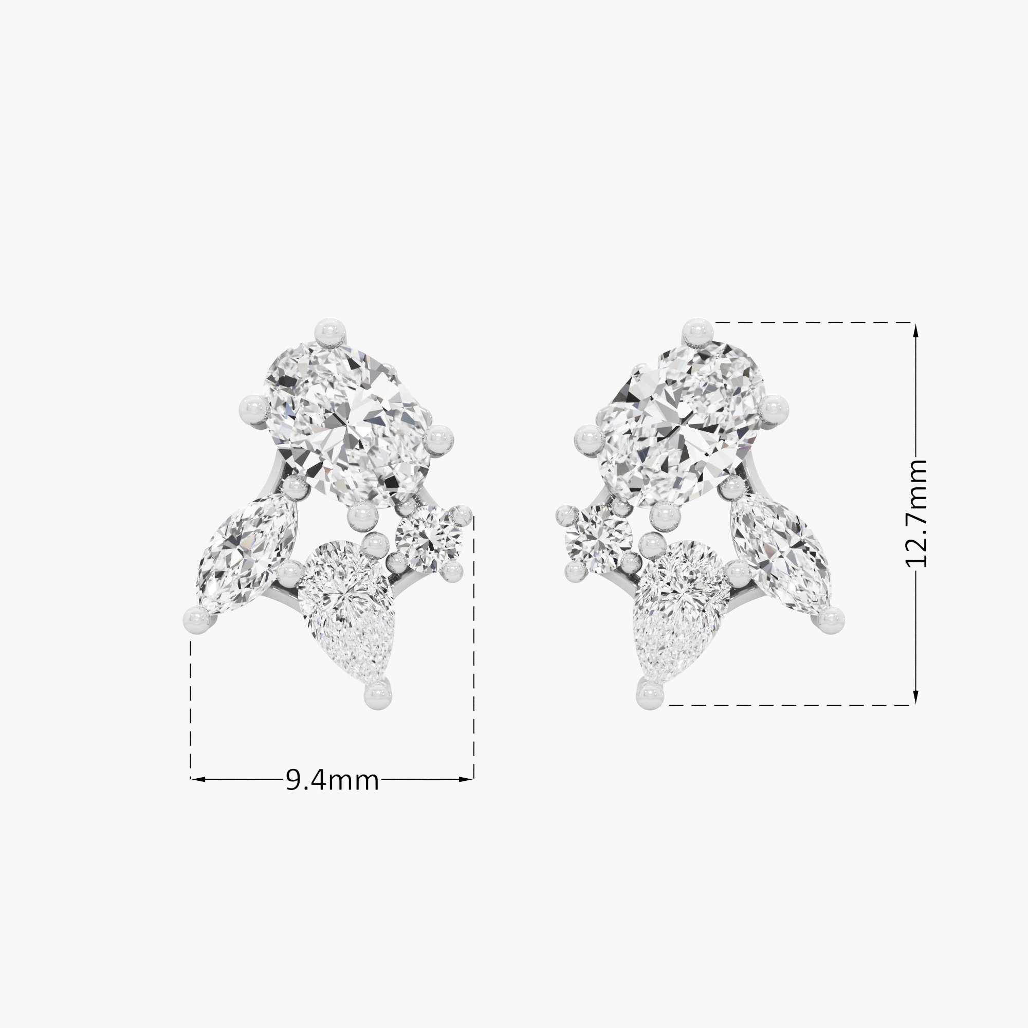 Celestial Polar Stud Earrings