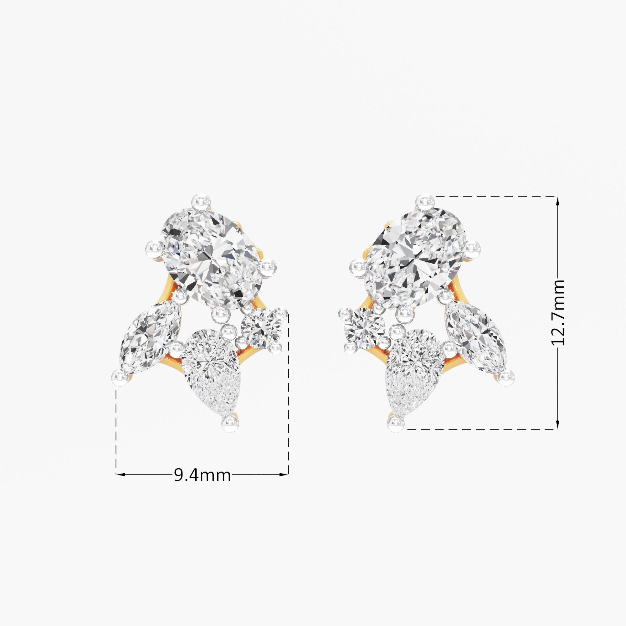 Celestial Polar Stud Earrings