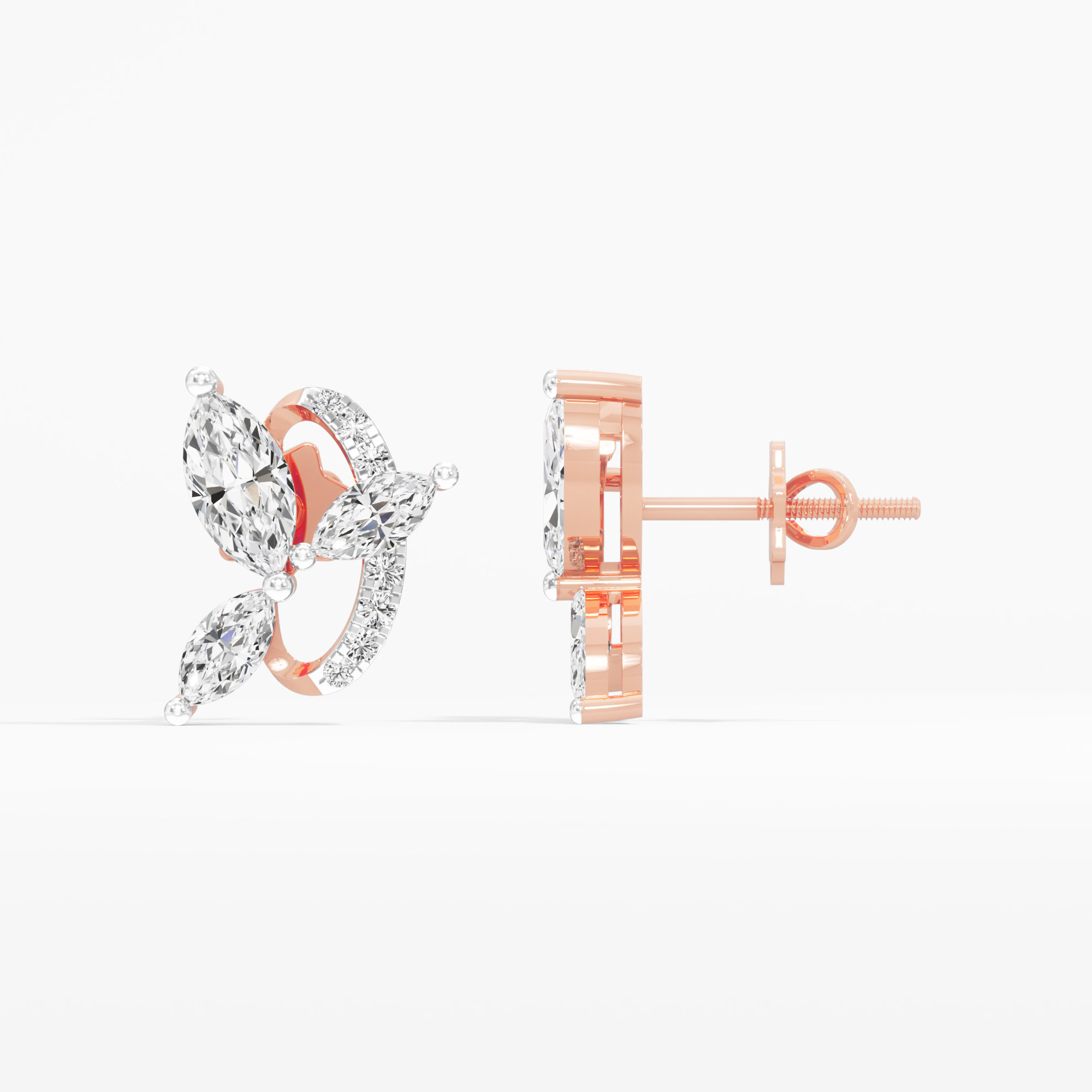 Fluttering Marquise Stud Earrings