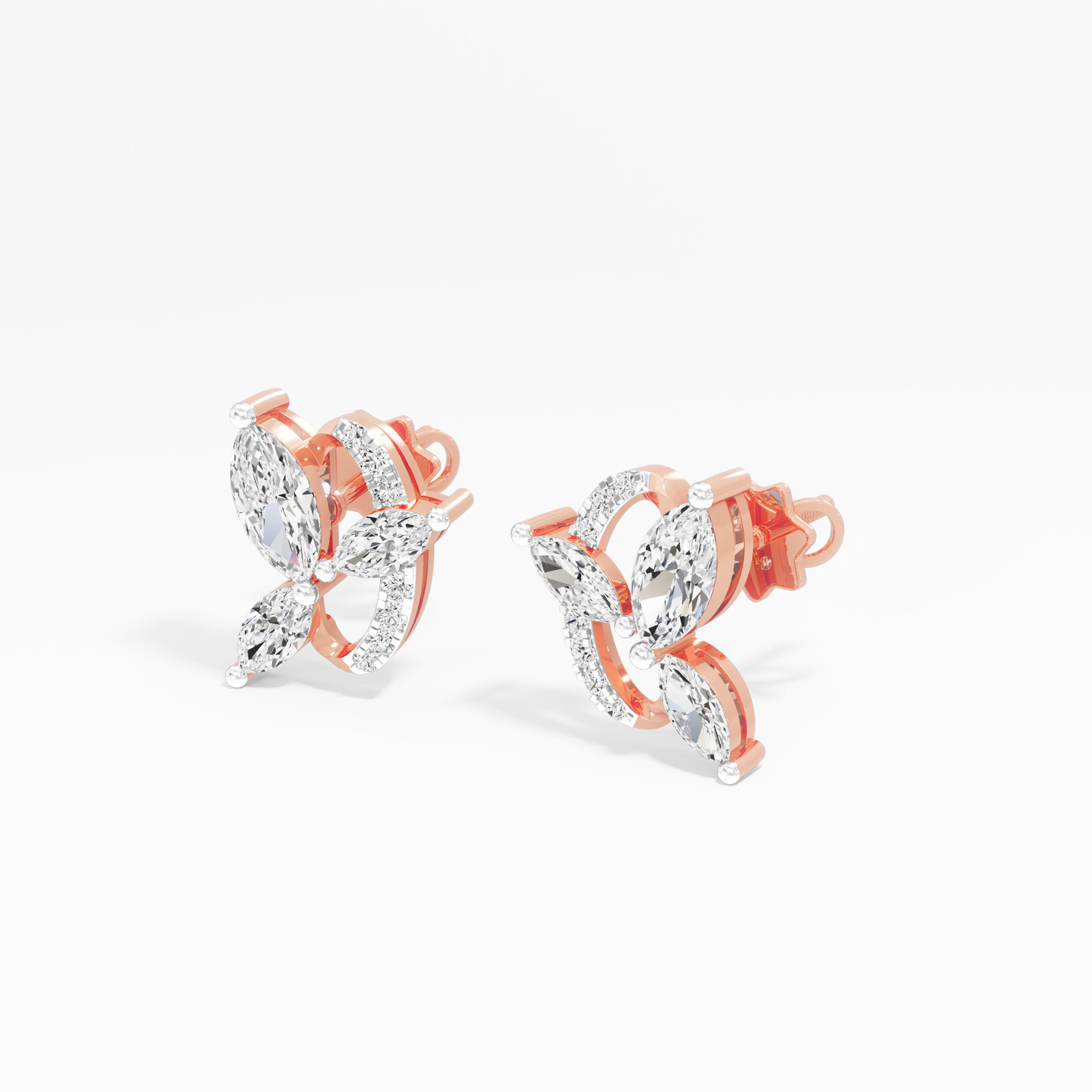Fluttering Marquise Stud Earrings