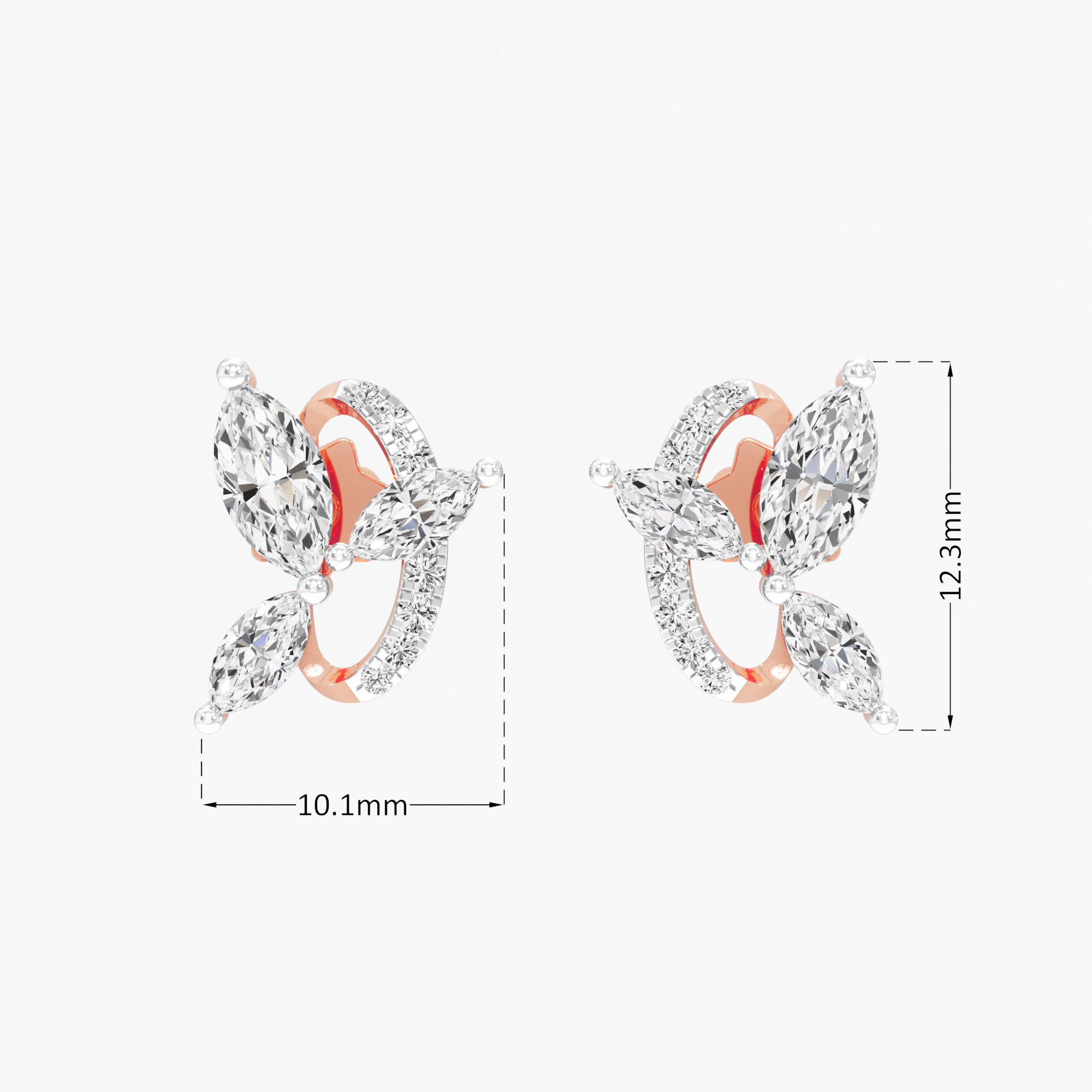 Fluttering Marquise Stud Earrings