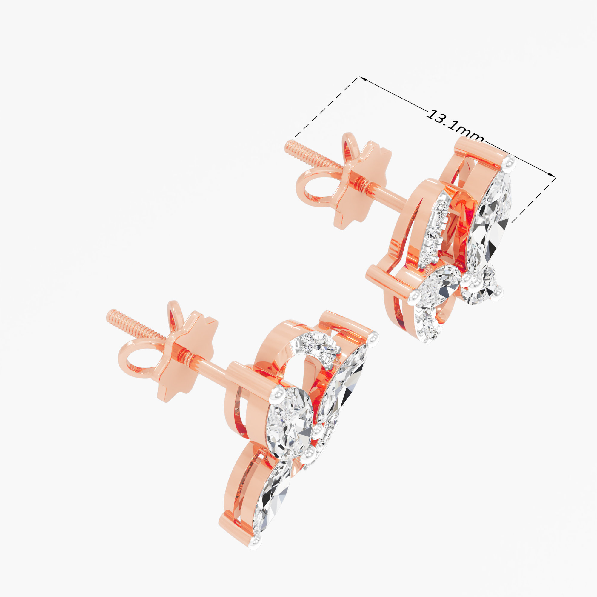 Fluttering Marquise Stud Earrings
