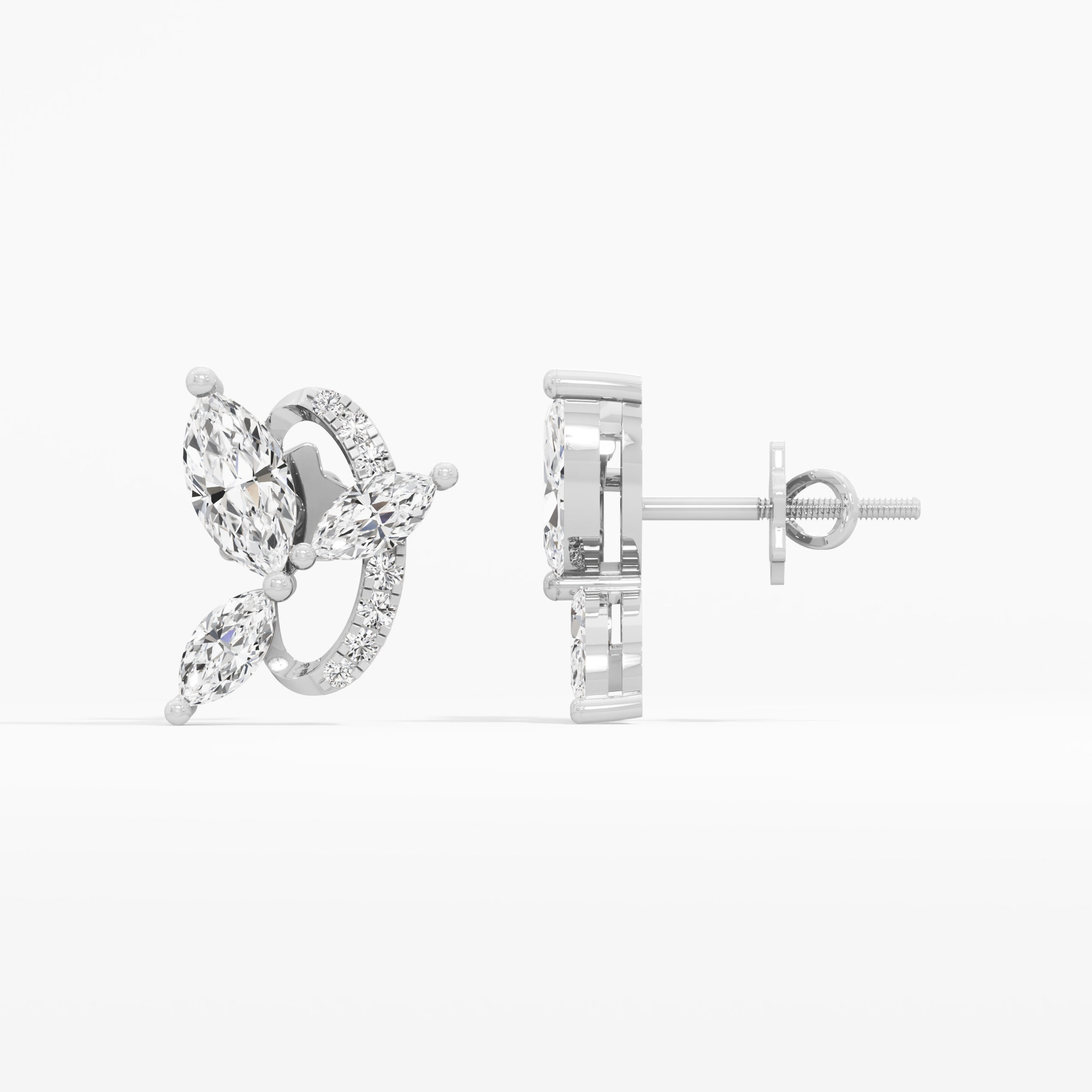 Fluttering Marquise Stud Earrings