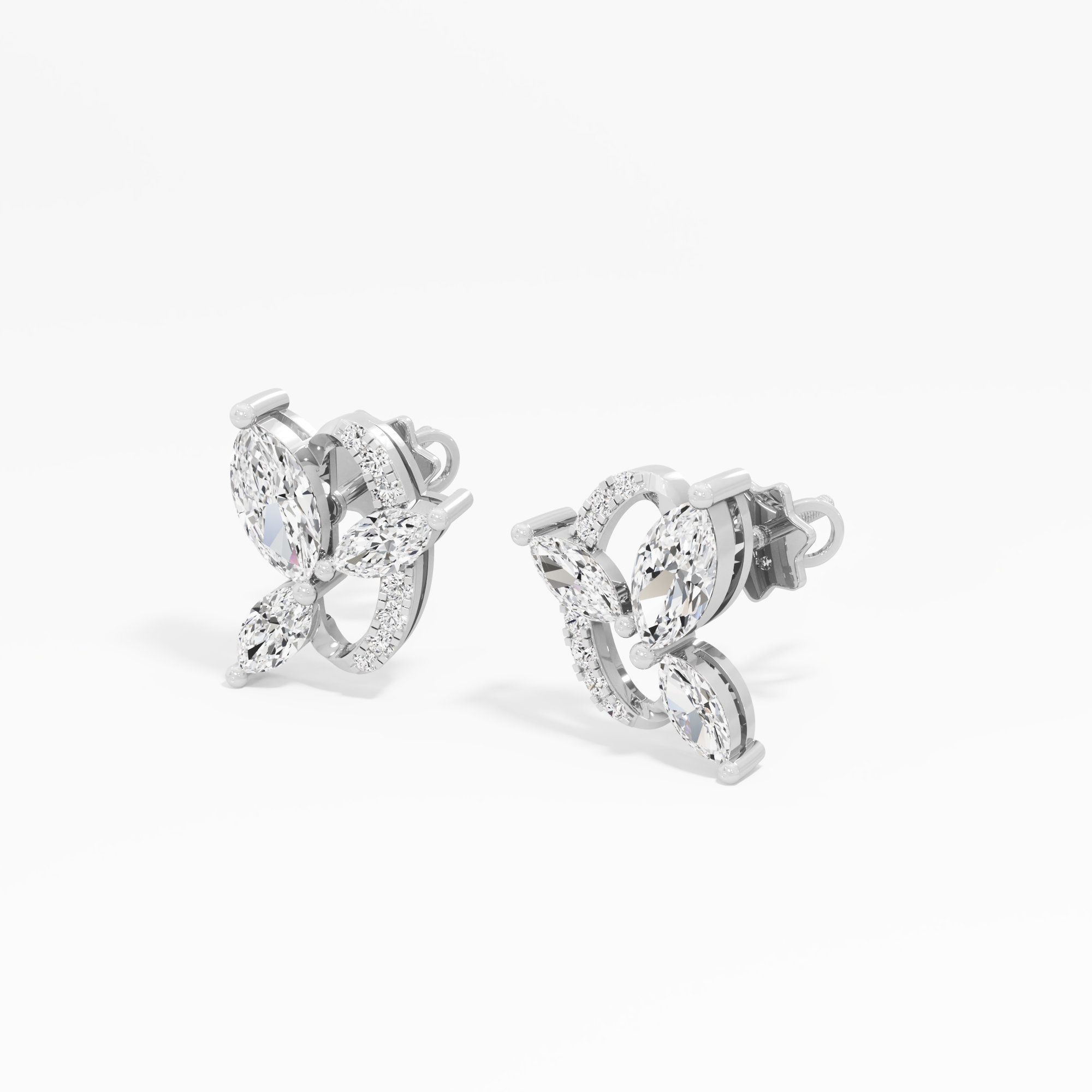 Fluttering Marquise Stud Earrings