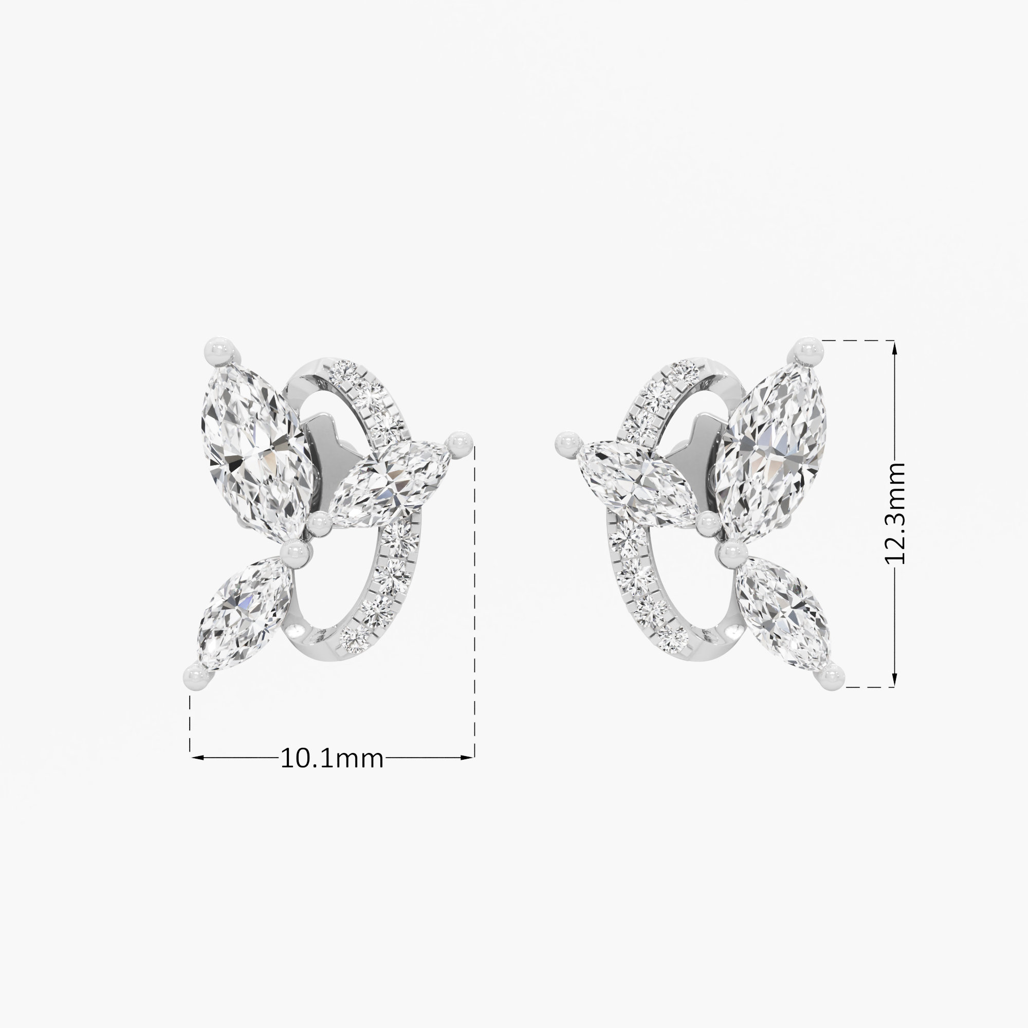 Fluttering Marquise Stud Earrings