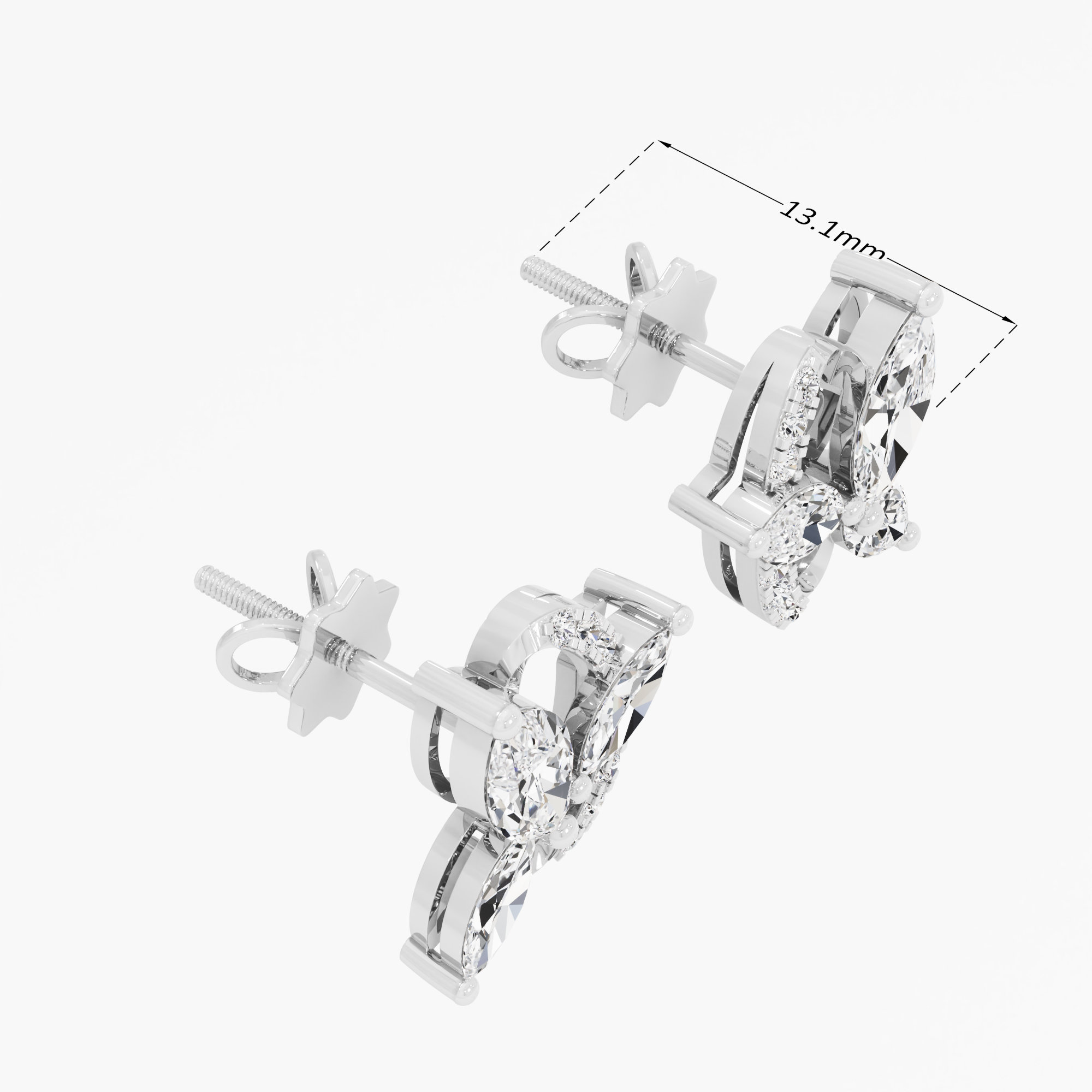 Fluttering Marquise Stud Earrings