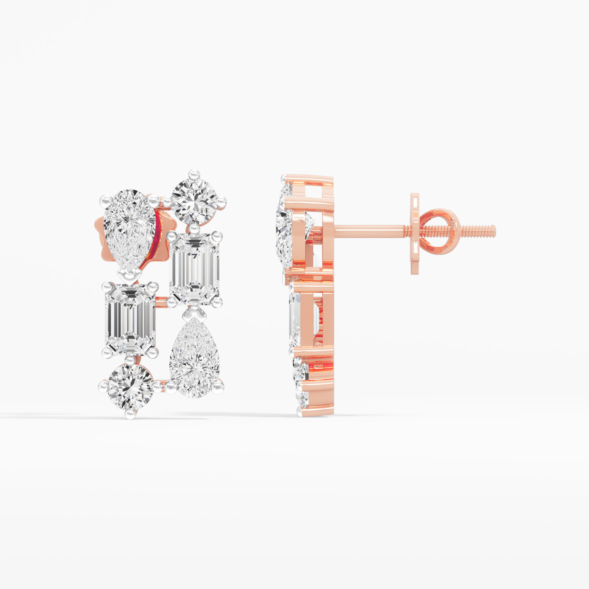 Linear Radiance Stud Earrings
