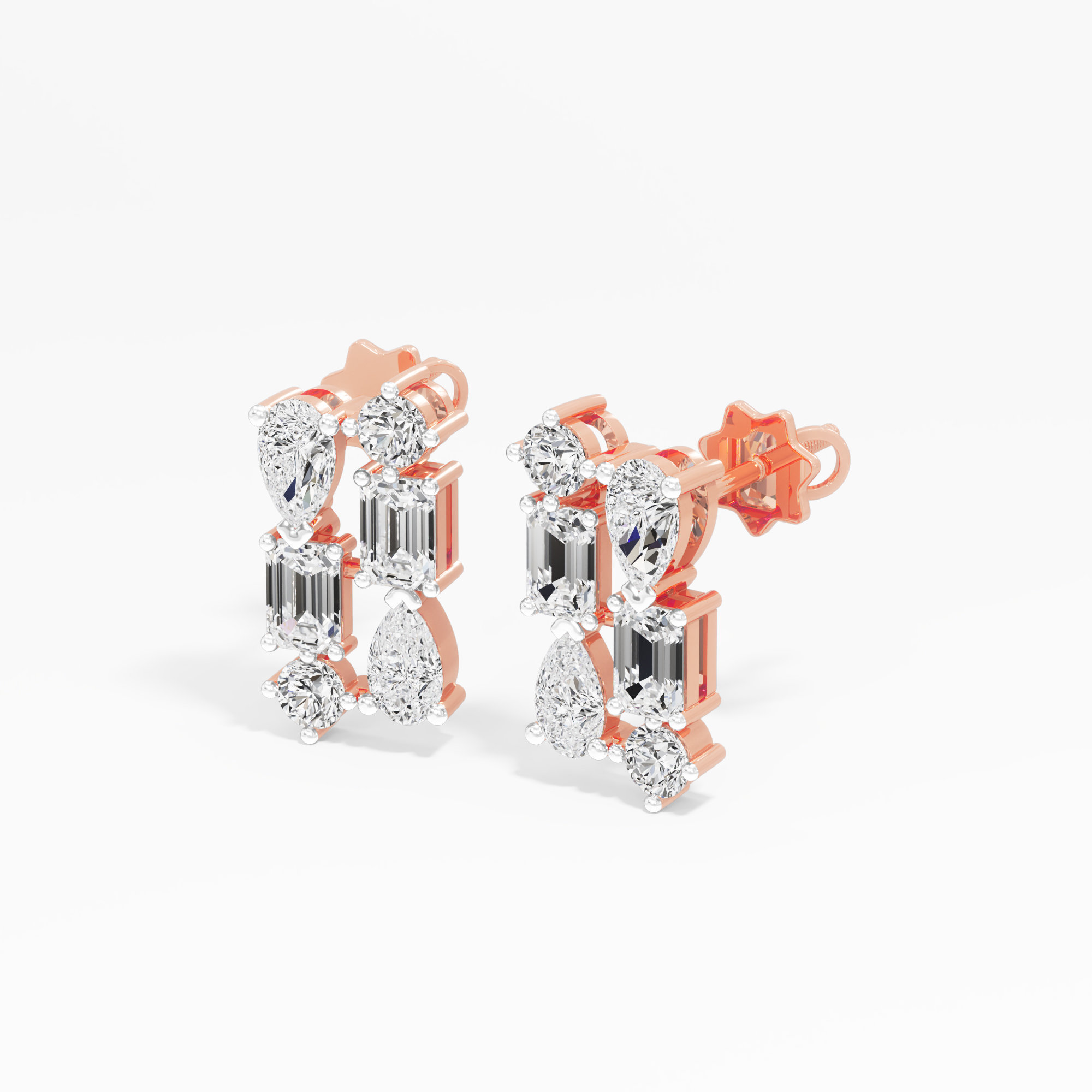 Linear Radiance Stud Earrings