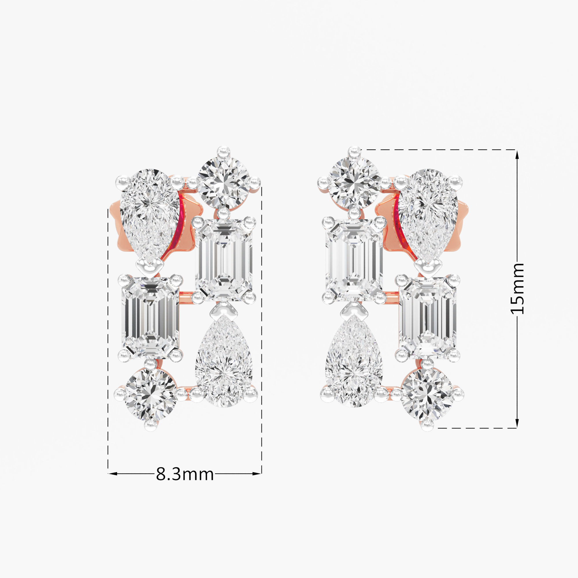Linear Radiance Stud Earrings