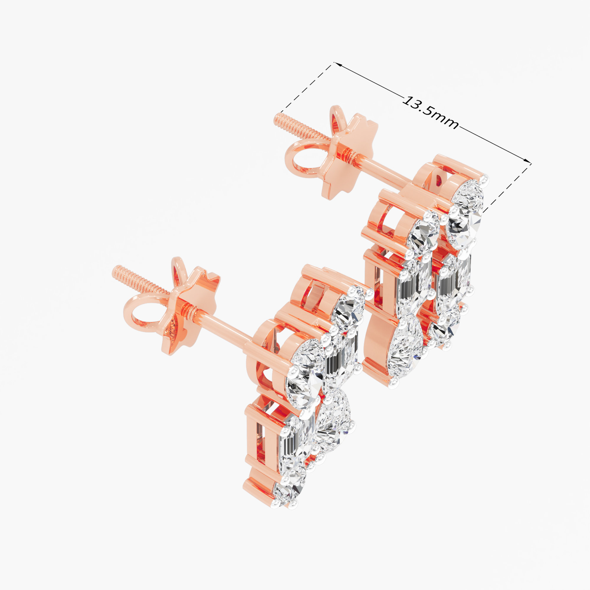 Linear Radiance Stud Earrings
