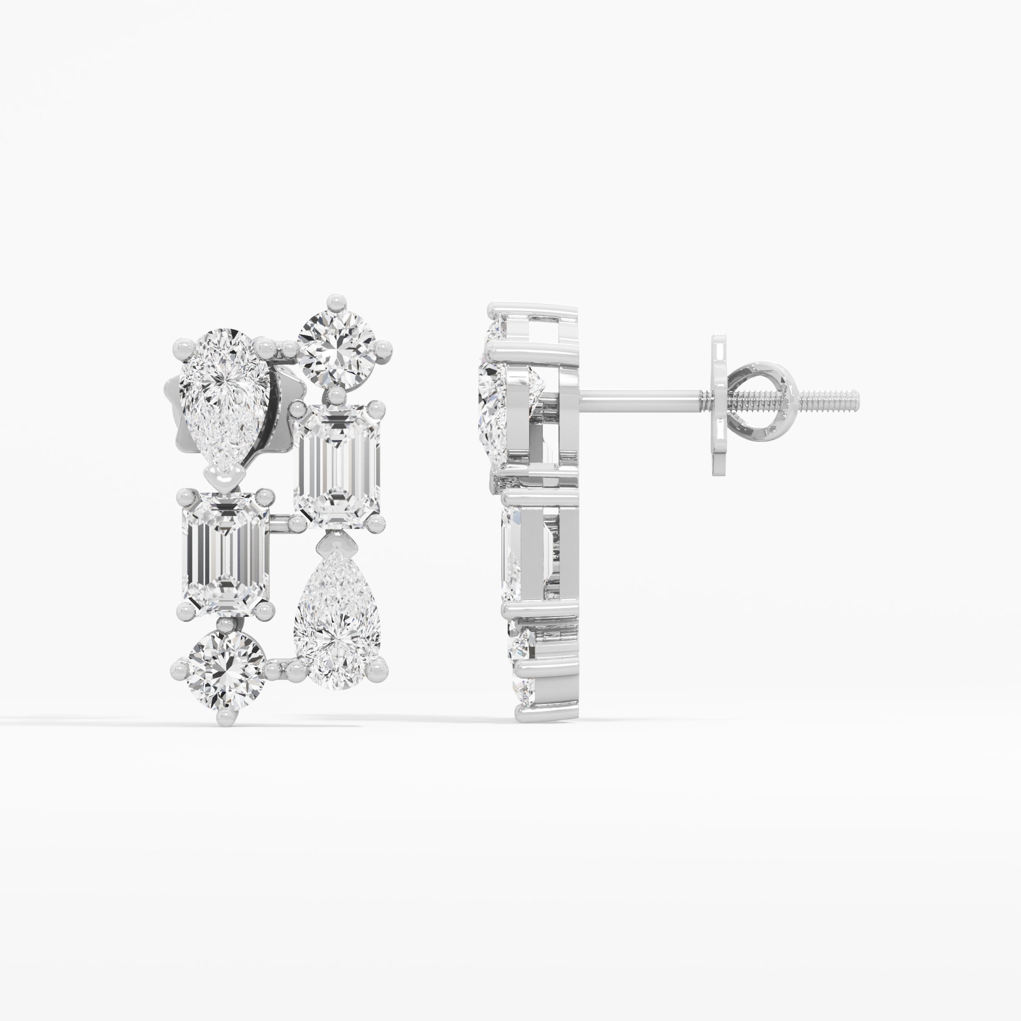 Linear Radiance Stud Earrings