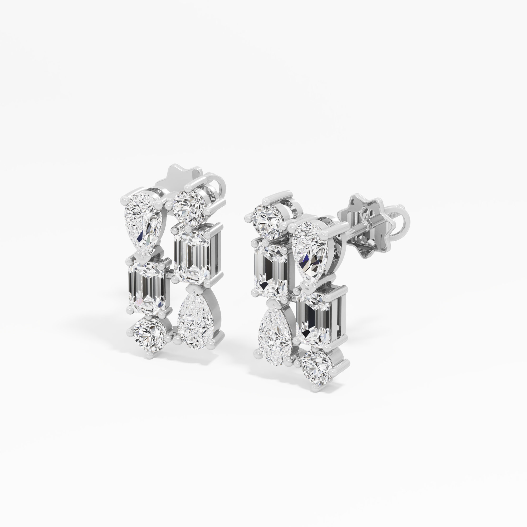 Linear Radiance Stud Earrings