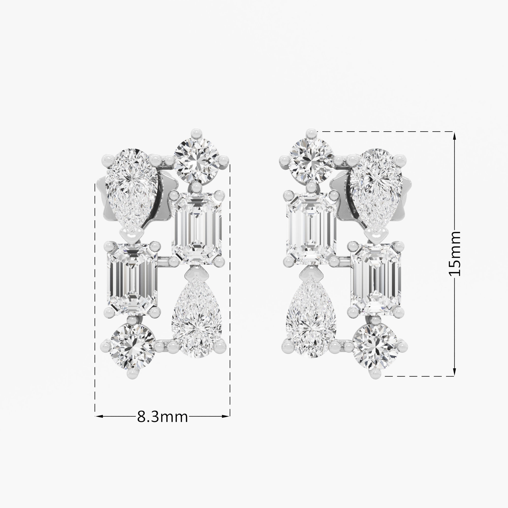 Linear Radiance Stud Earrings