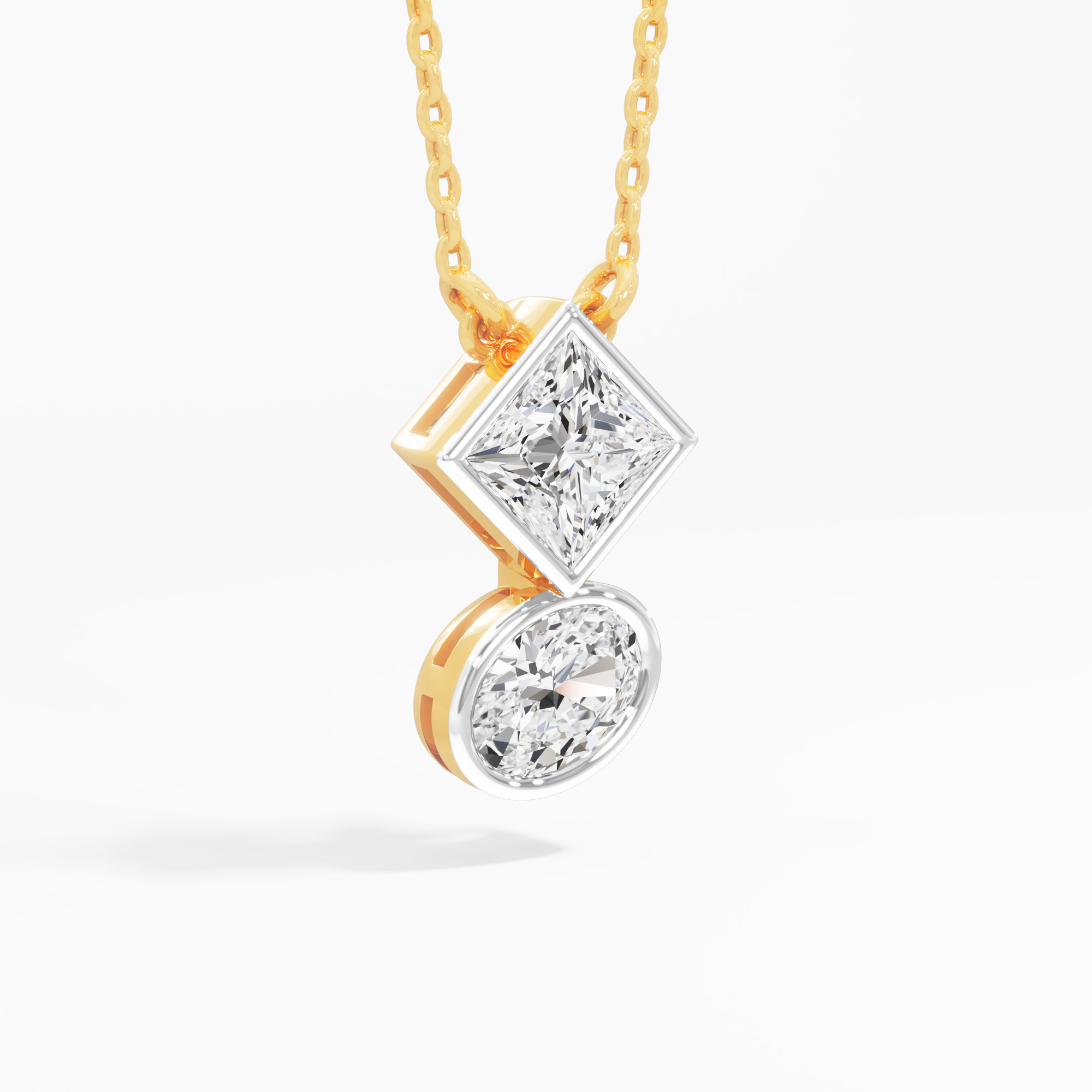 Geometric Sparkle Diamond Pendant