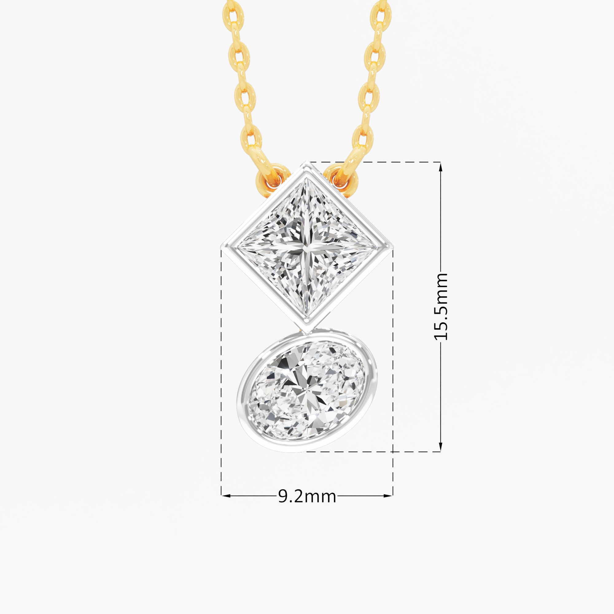 Geometric Sparkle Diamond Pendant