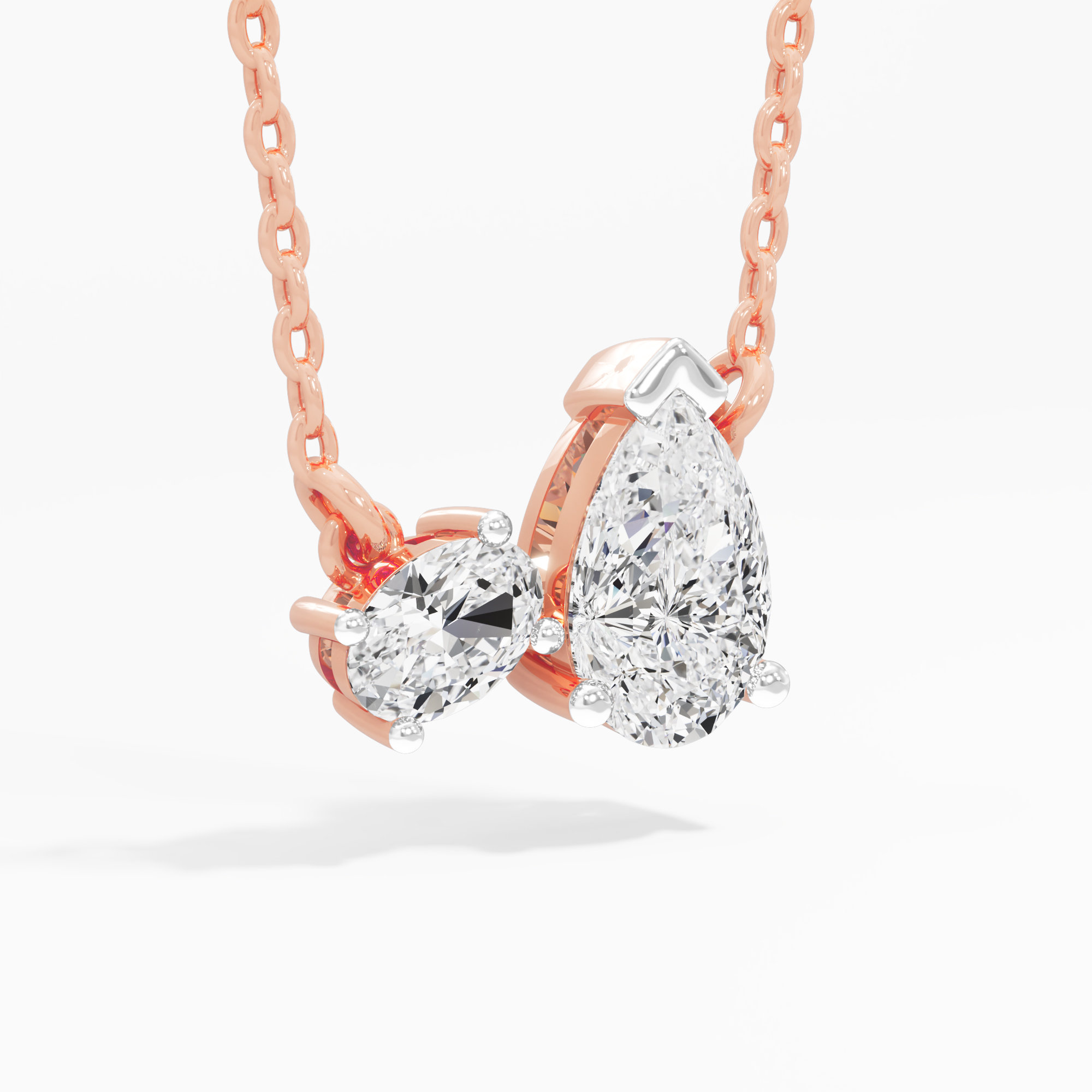 Duet Pear Diamond Pendant