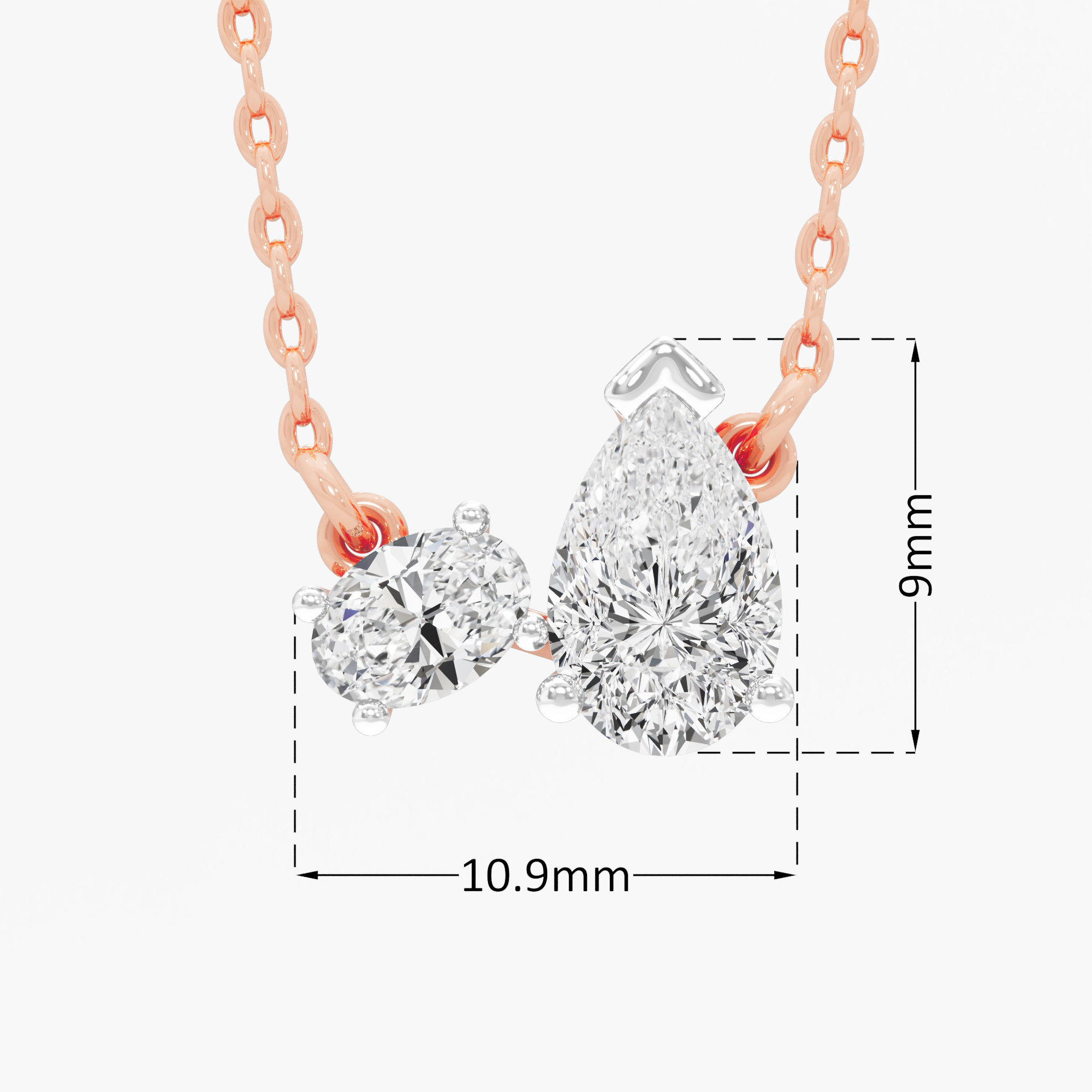 Duet Pear Diamond Pendant