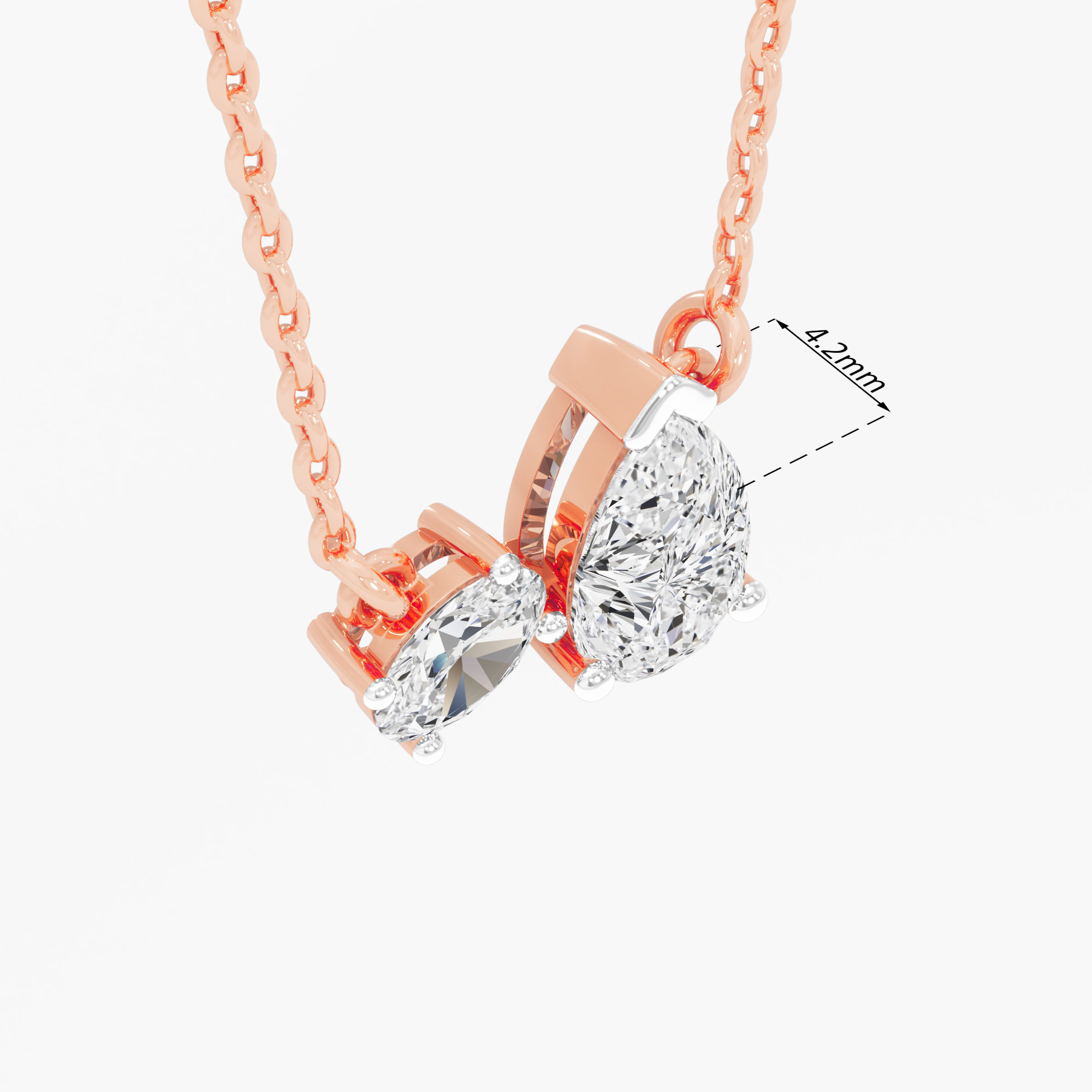 Duet Pear Diamond Pendant