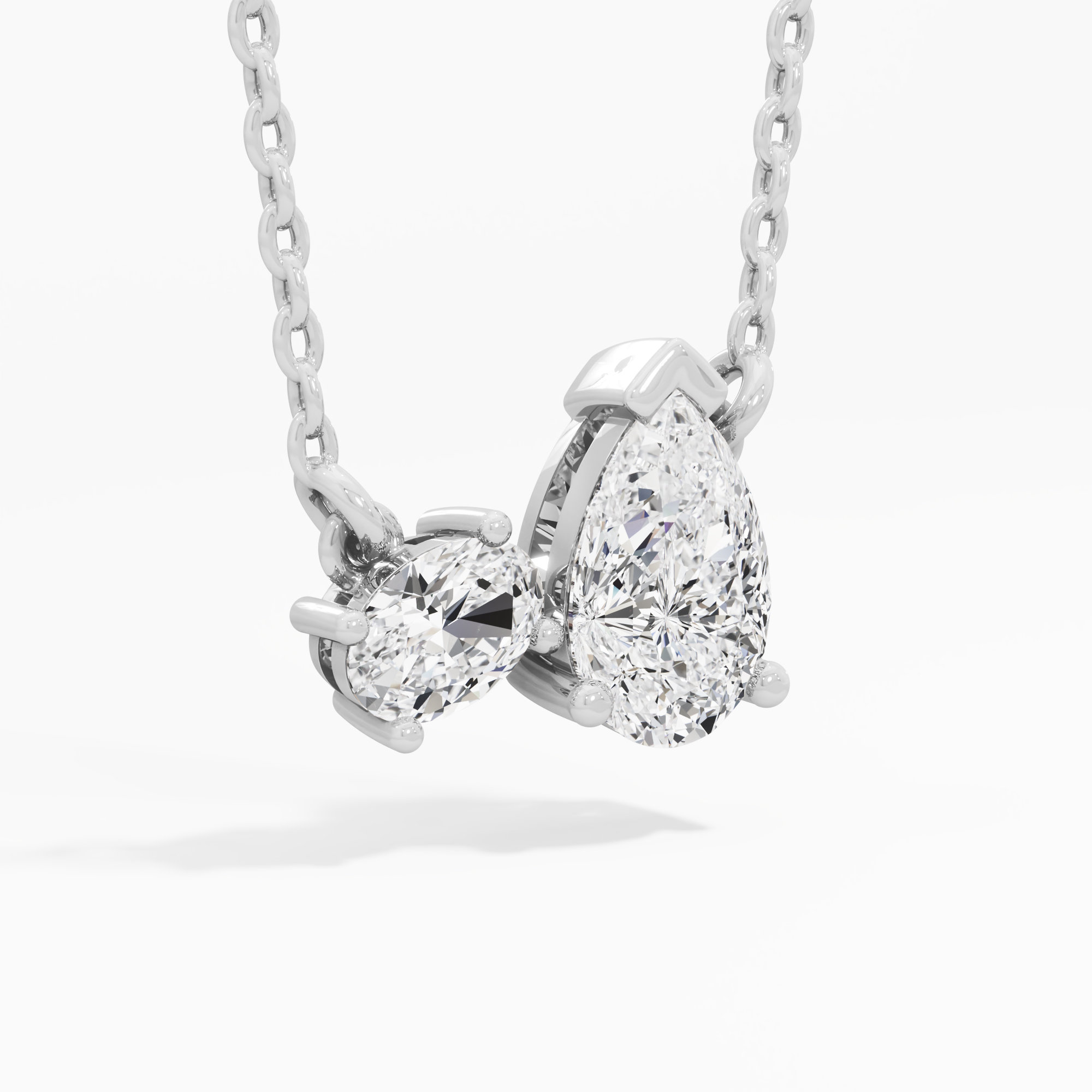 Duet Pear Diamond Pendant