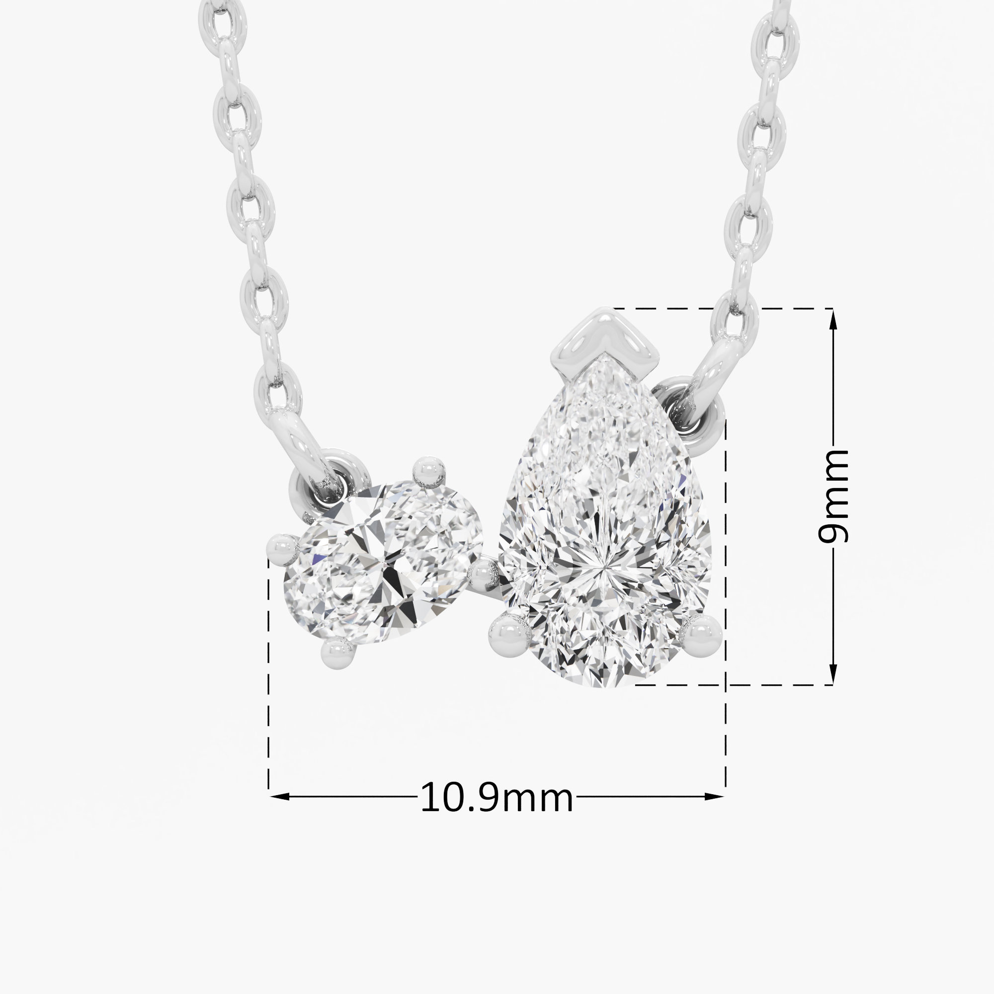 Duet Pear Diamond Pendant