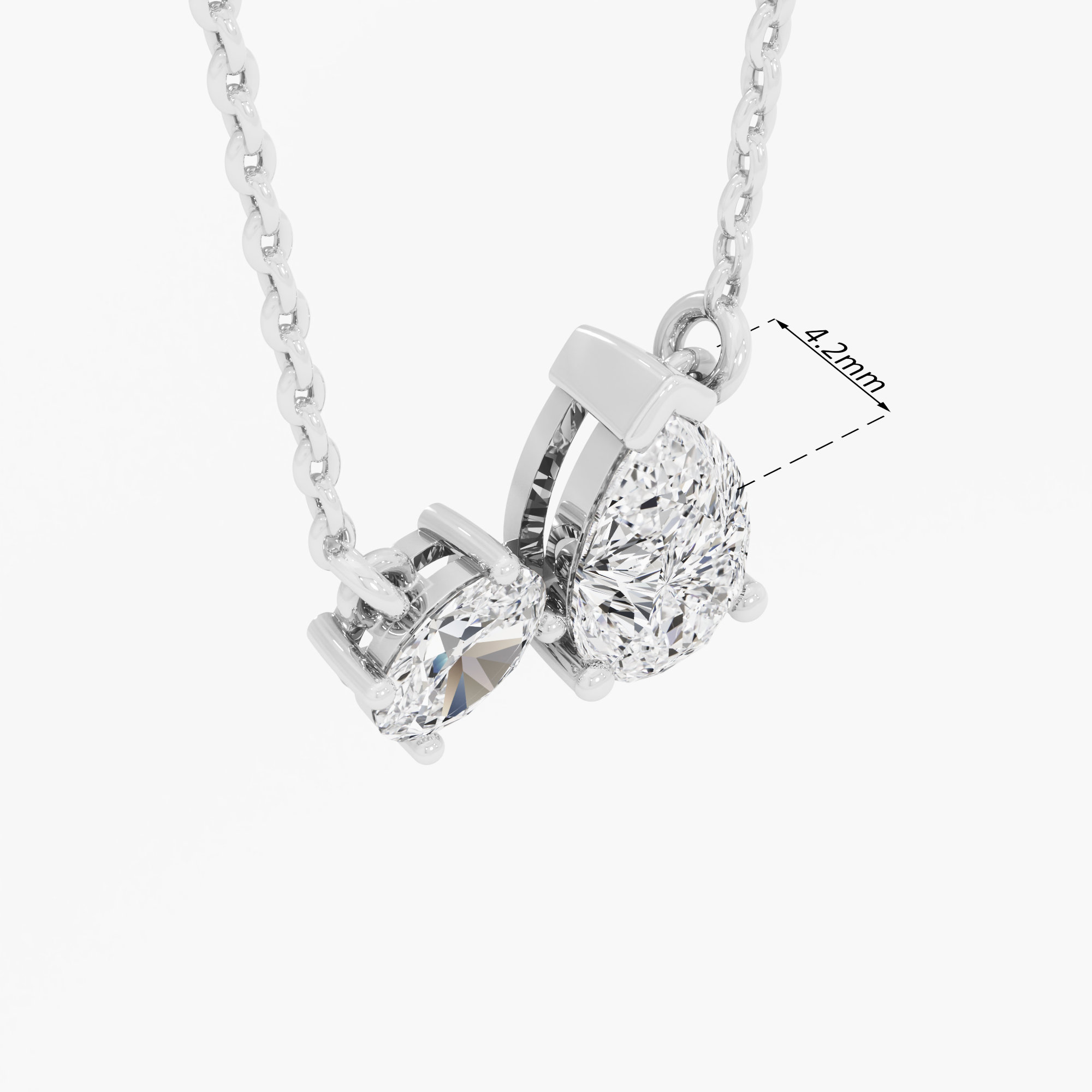 Duet Pear Diamond Pendant
