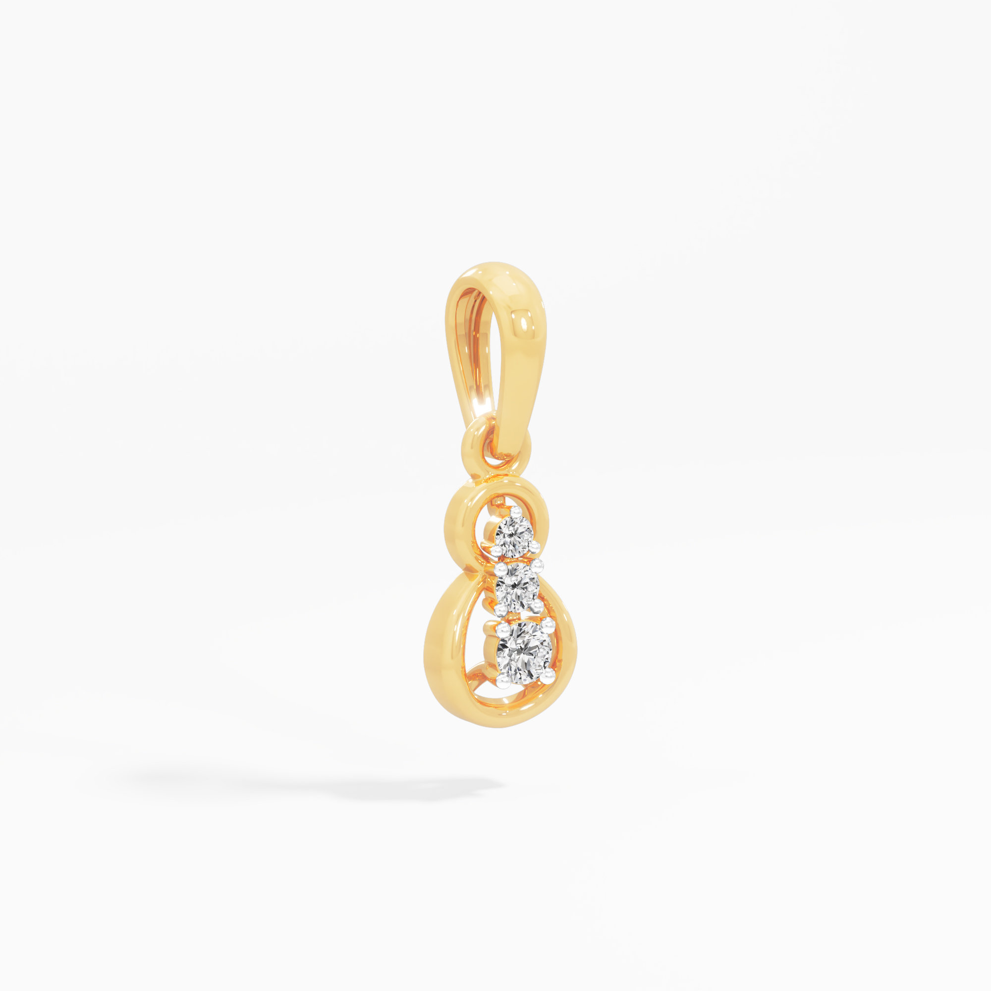 Infinity Trio Diamond Pendant in 9KT Yellow Gold (Diamond Quality:FG-VVS VS)