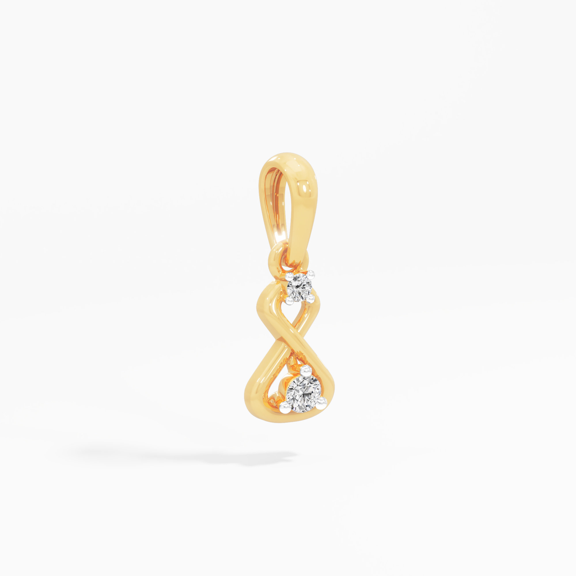 Braided Loop Diamond Pendant in 9KT Yellow Gold (Diamond Quality:FG-VVS VS)