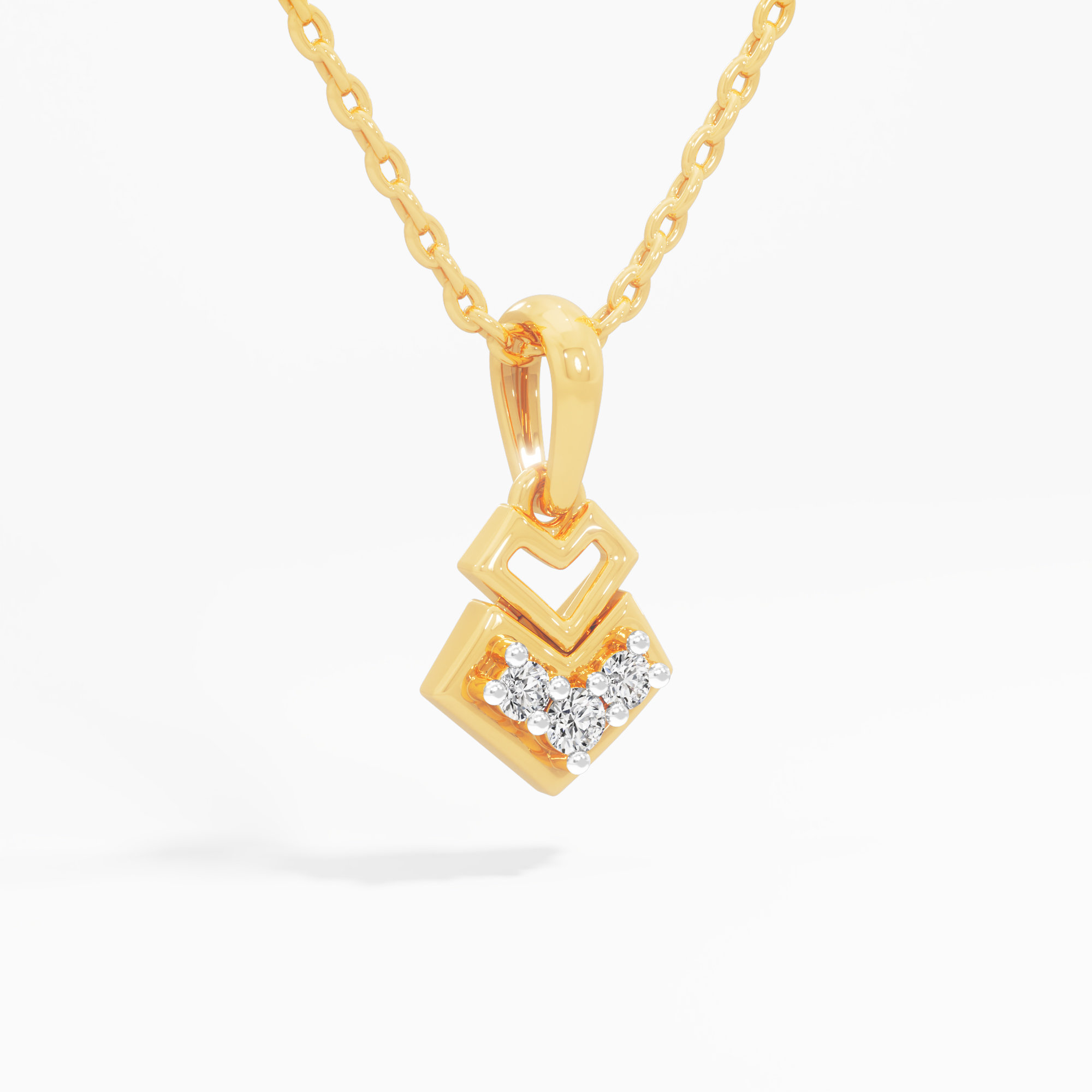 Kite Cluster Diamond Pendant in 9KT Yellow Gold (Diamond Quality:FG-VVS VS)