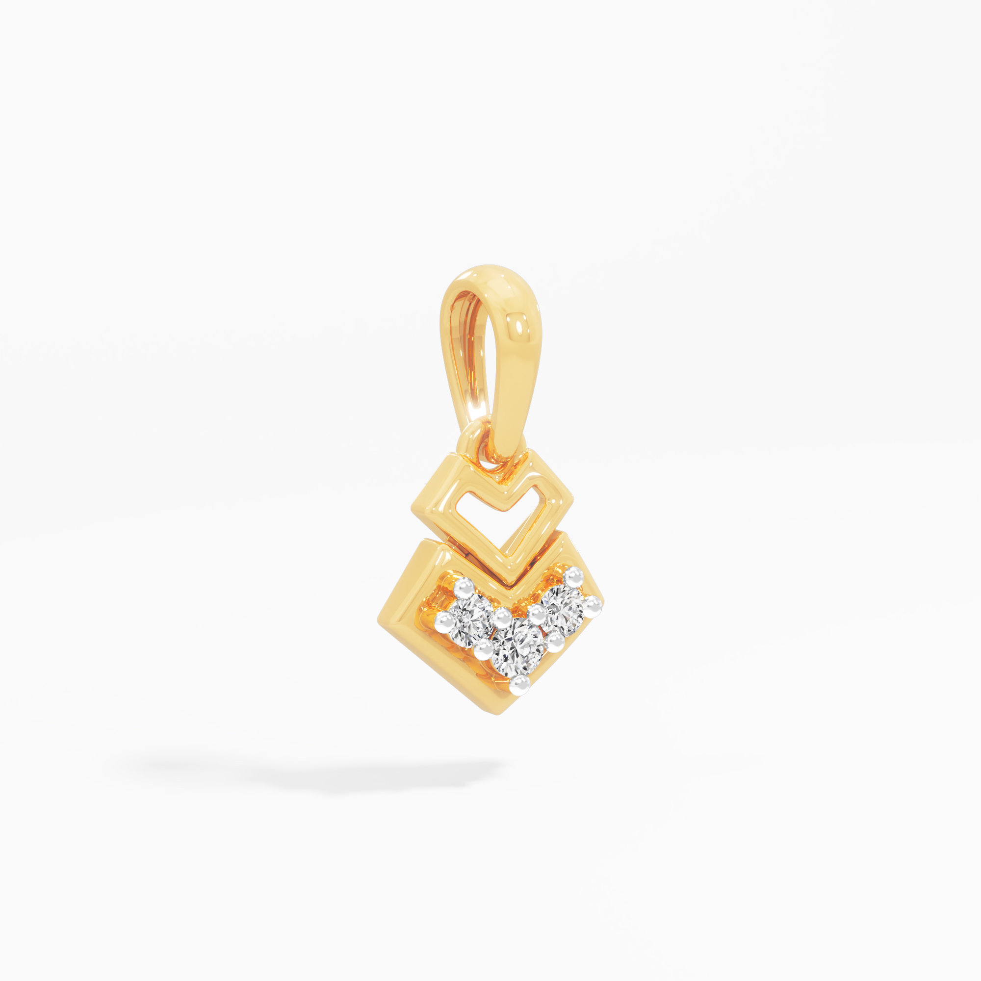 Kite Cluster Diamond Pendant in 9KT Yellow Gold (Diamond Quality:FG-VVS VS)