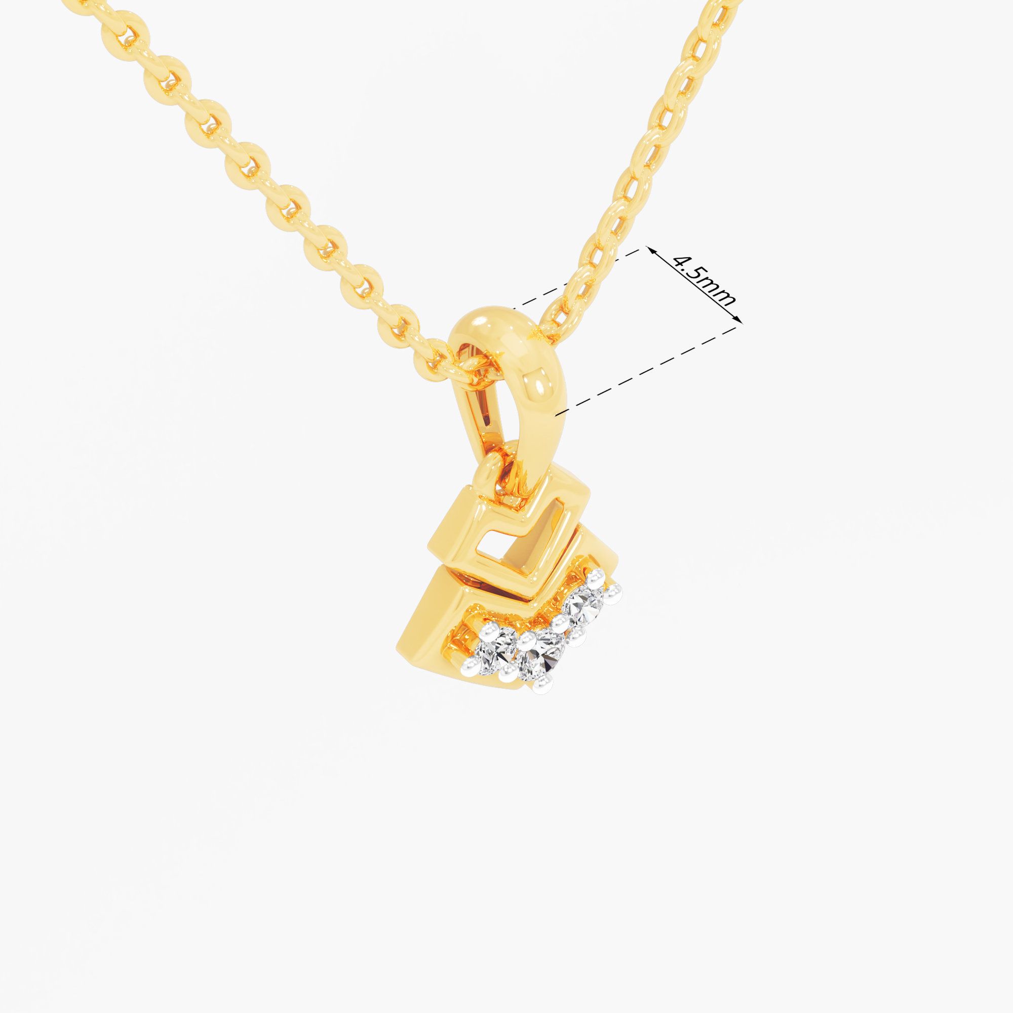 Kite Cluster Diamond Pendant in 9KT Yellow Gold (Diamond Quality:FG-VVS VS)