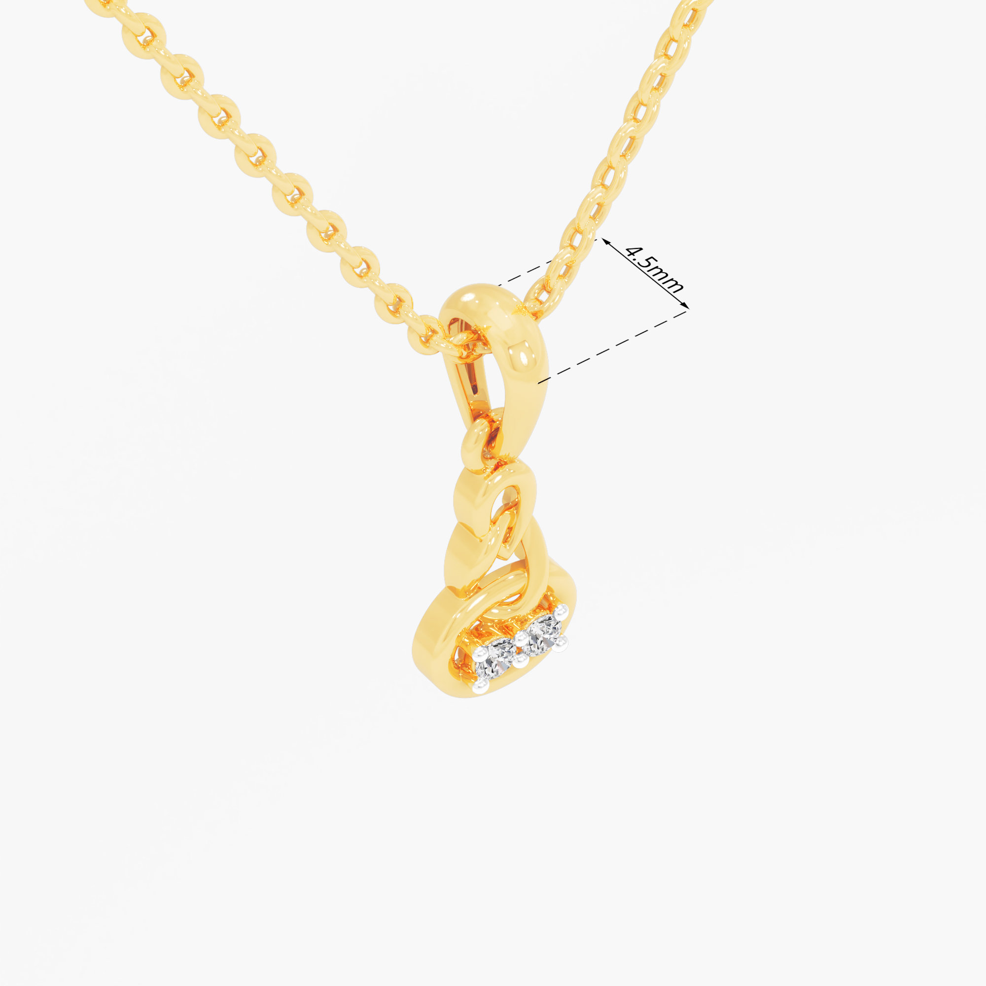 Woven Knot Diamond Pendant in 9KT Yellow Gold (Diamond Quality:FG-VVS VS)