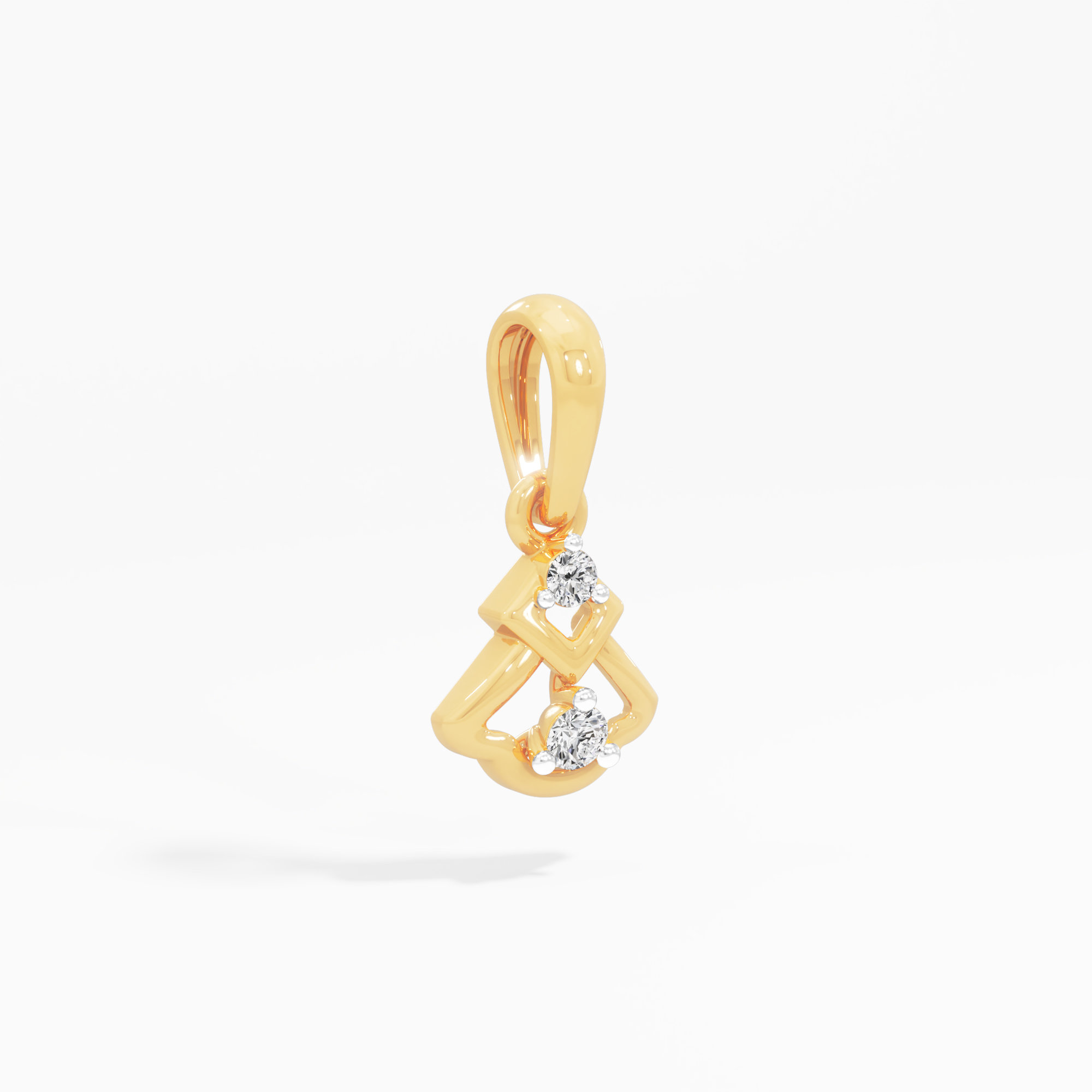 Prism Layered Diamond Pendant in 9KT Yellow Gold (Diamond Quality:FG-VVS VS)