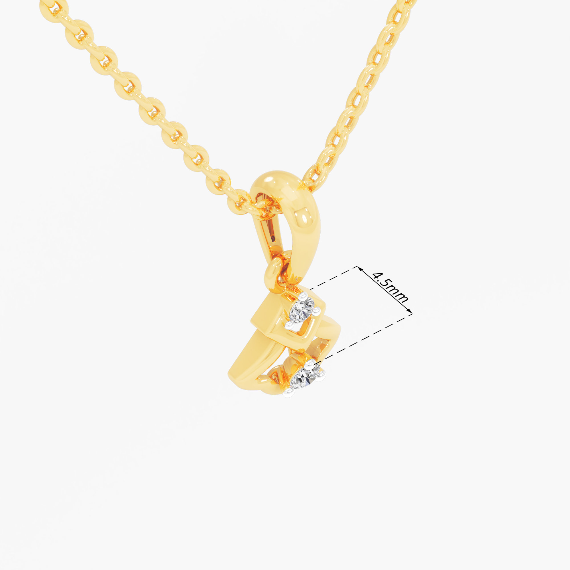 Prism Layered Diamond Pendant in 9KT Yellow Gold (Diamond Quality:FG-VVS VS)